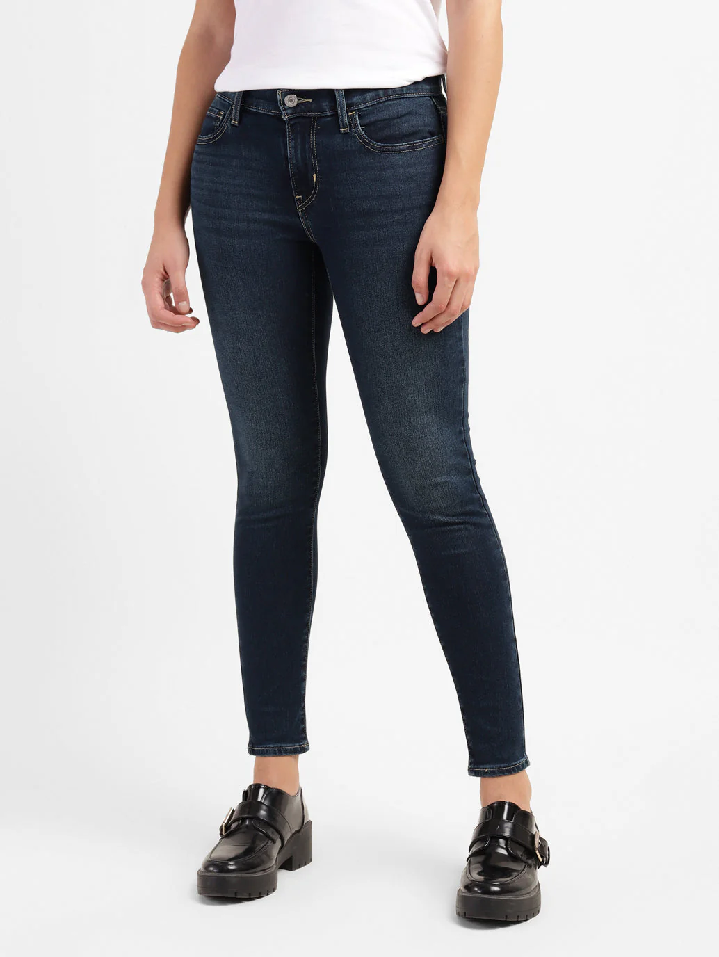 Women's 710 Blue Skinny Fit Mid Rise Jeans - Image 2