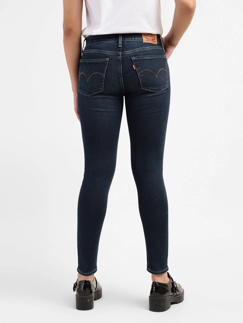 Women's 710 Blue Skinny Fit Mid Rise Jeans - Image 3