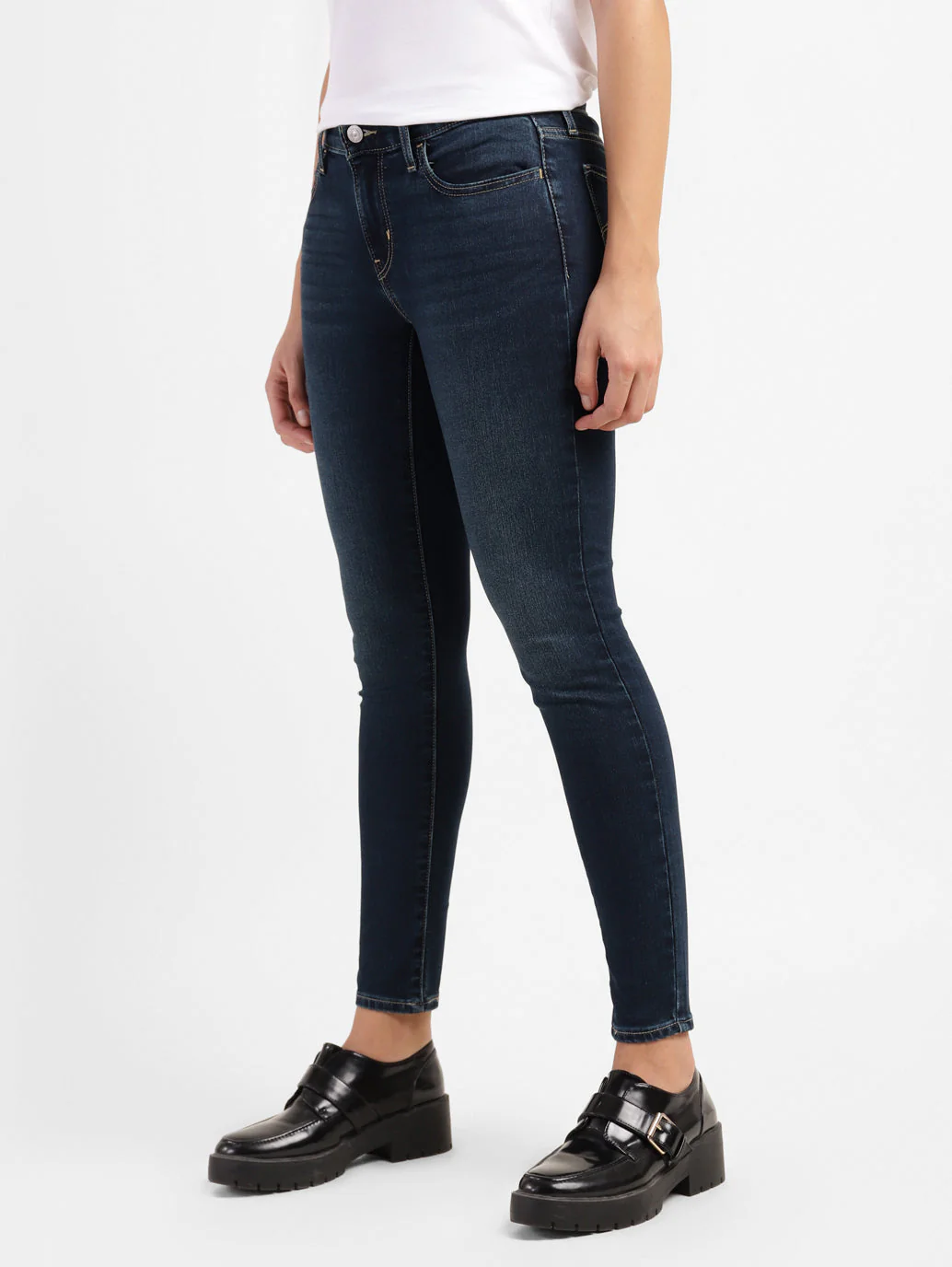 Women's 710 Blue Skinny Fit Mid Rise Jeans - Image 4