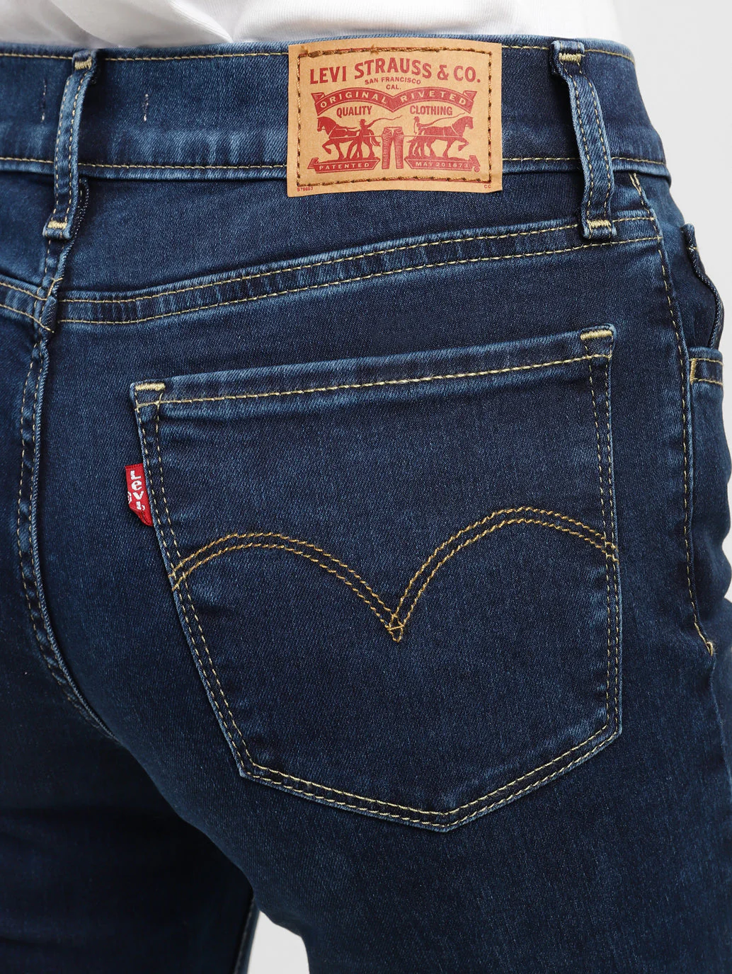 Women's 710 Blue Skinny Fit Mid Rise Jeans - Image 5
