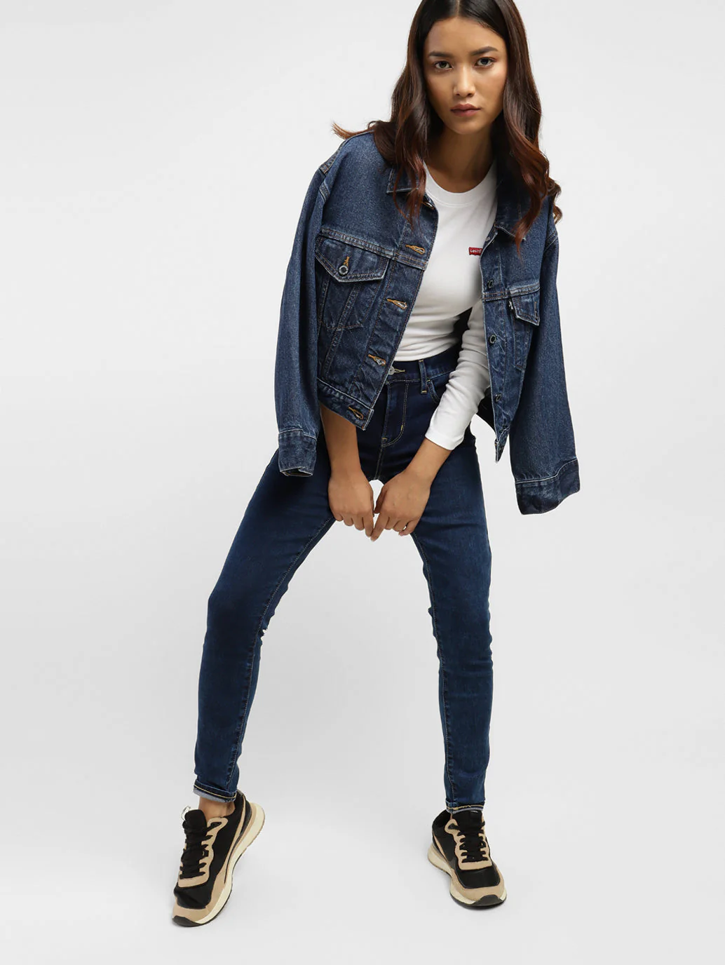 Women's 710 Blue Skinny Fit Mid Rise Jeans - Image 6