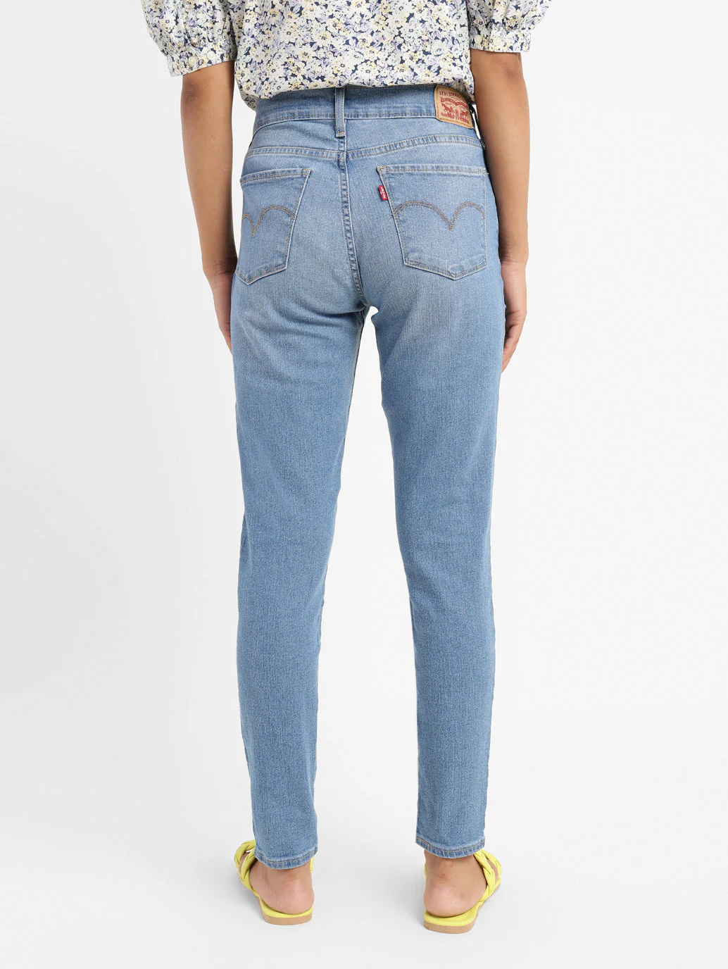 Women's 710 Blue Skinny Fit Mid Rise Jeans - Image 3
