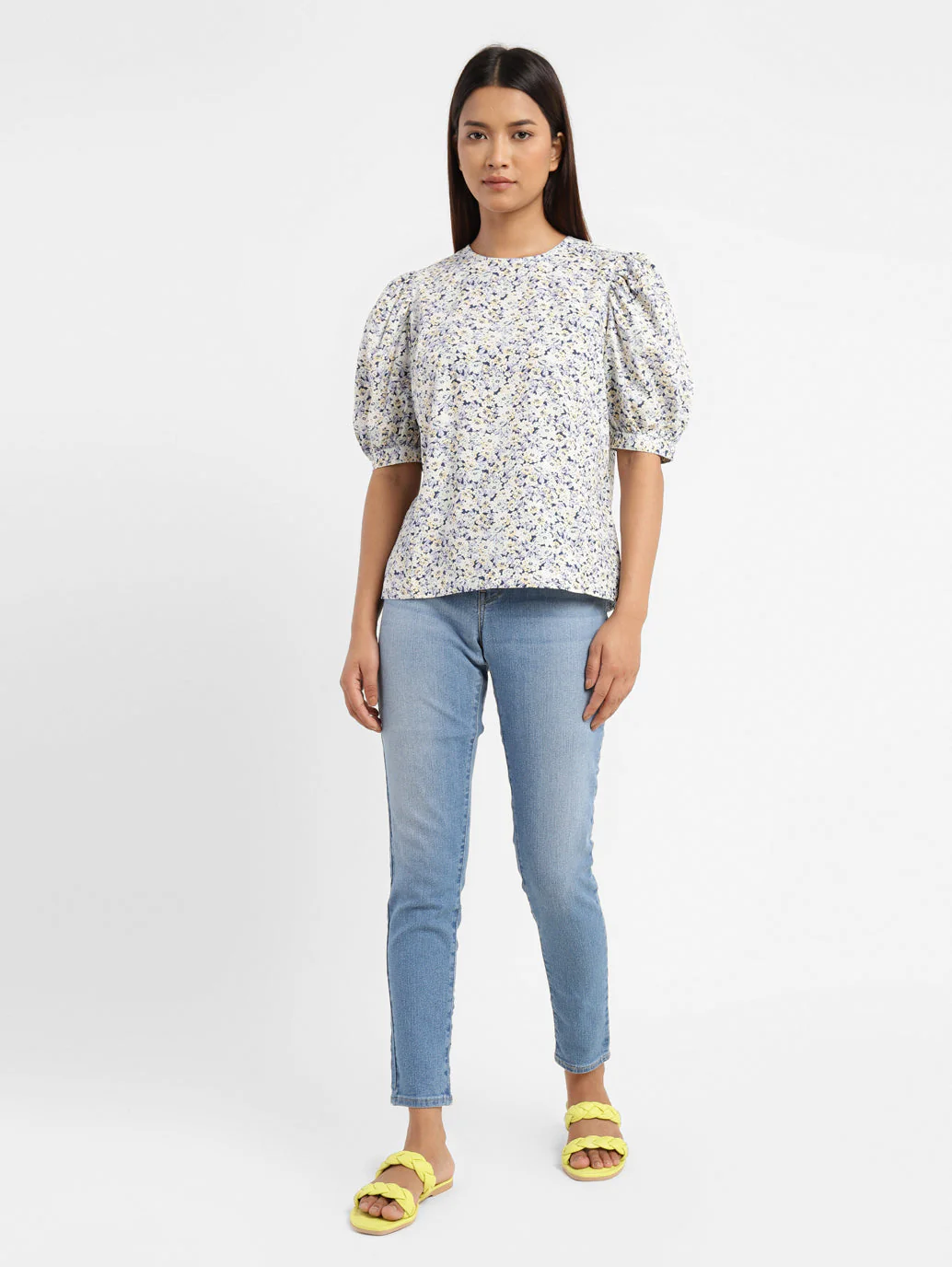 Women's 710 Blue Skinny Fit Mid Rise Jeans - Image 5
