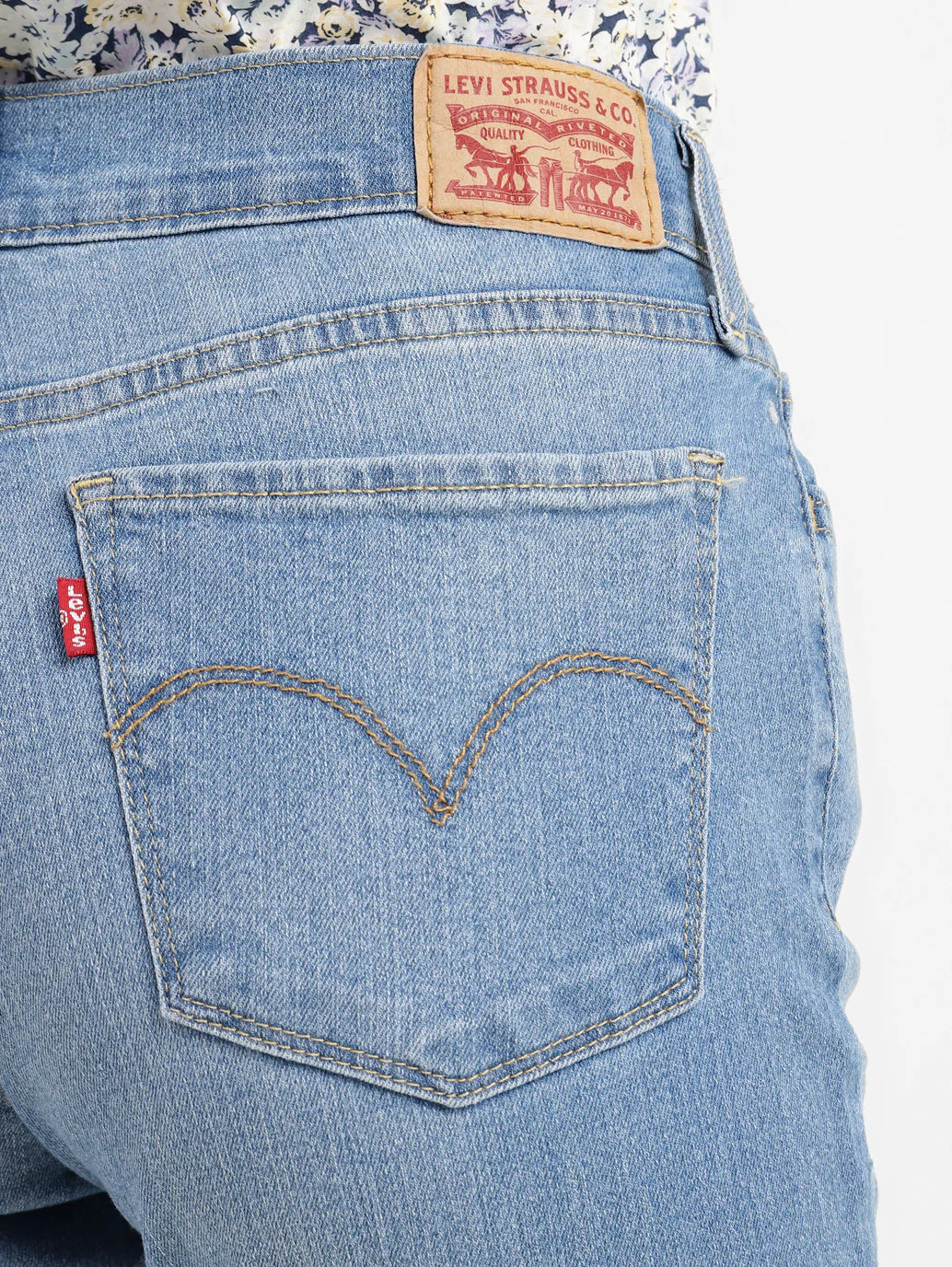 Women's 710 Blue Skinny Fit Mid Rise Jeans - Image 7