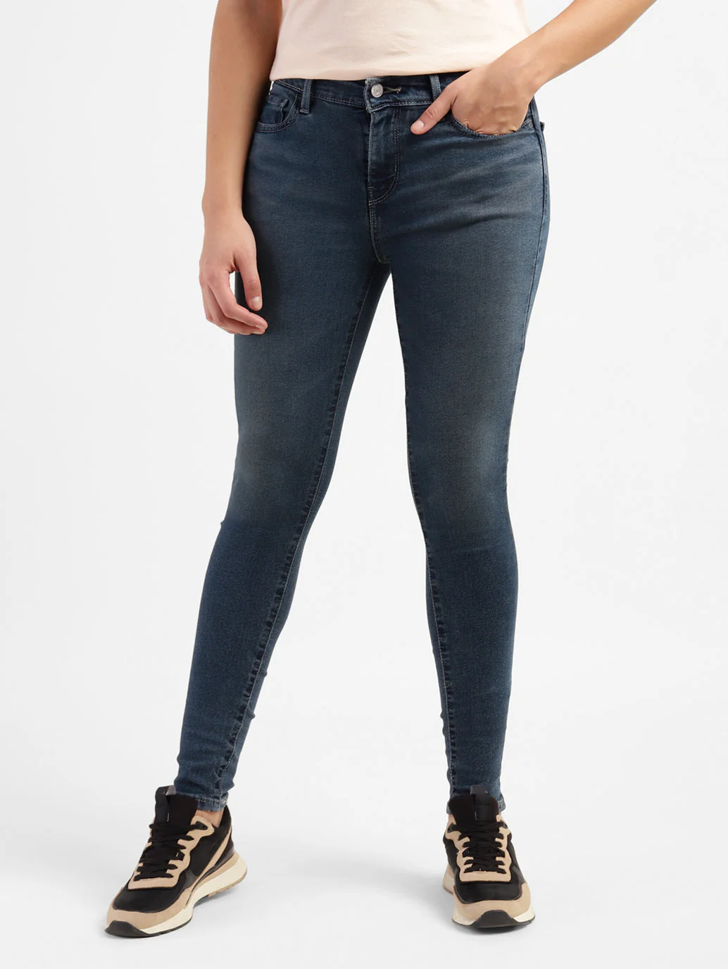 Women's 710 Blue Skinny Fit Mid Rise Jeans - Image 2
