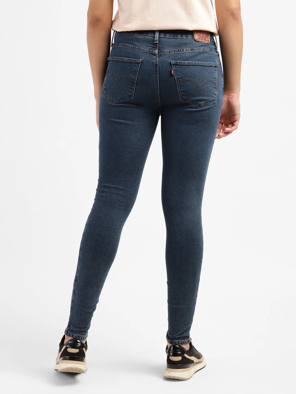 Women's 710 Blue Skinny Fit Mid Rise Jeans - Image 3