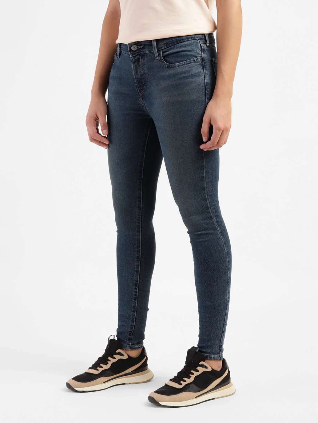 Women's 710 Blue Skinny Fit Mid Rise Jeans - Image 4
