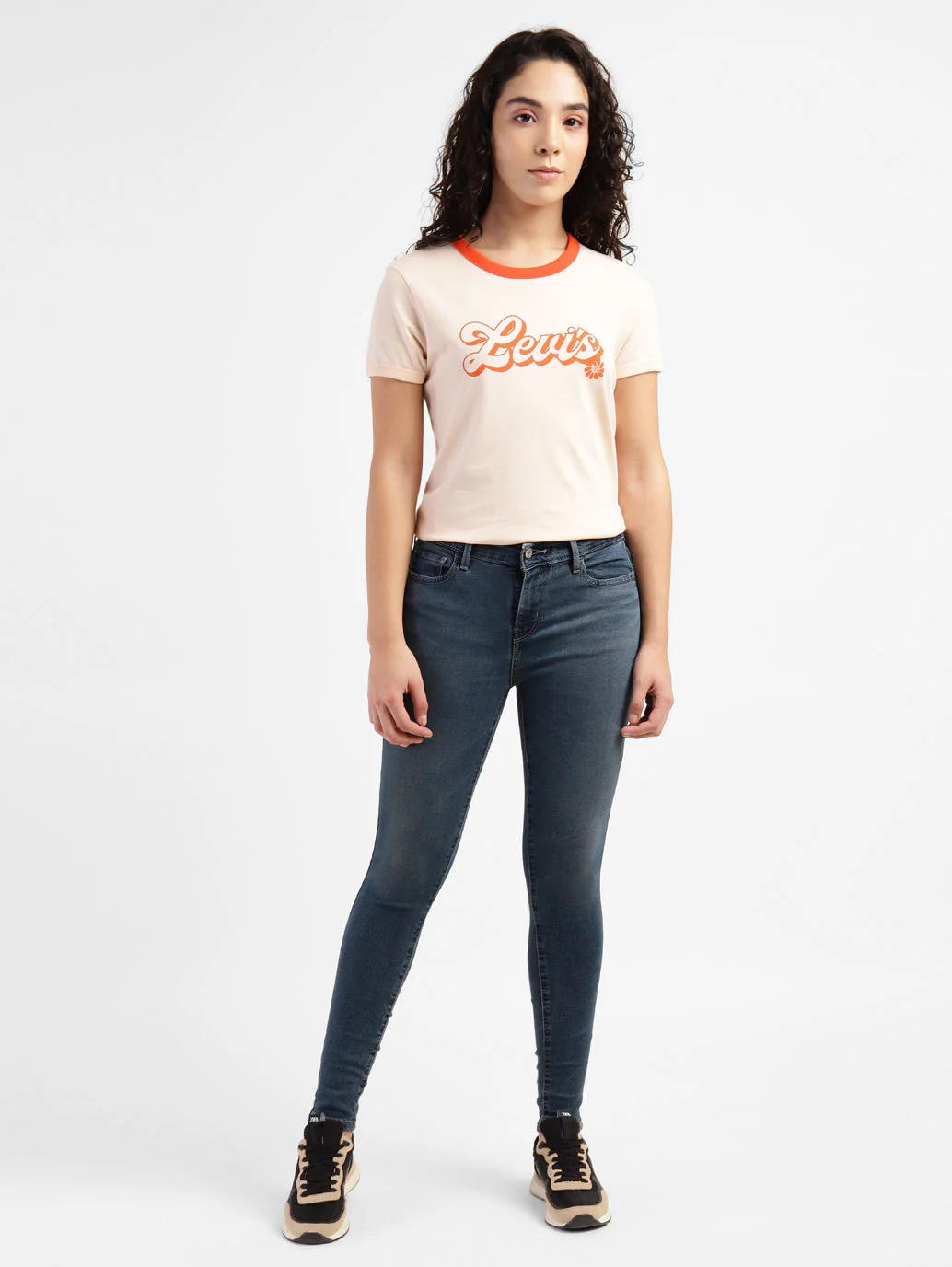 Women's 710 Blue Skinny Fit Mid Rise Jeans - Image 5