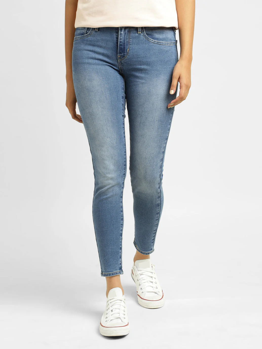 Women's 710 Blue Skinny Fit Mid Rise Jeans