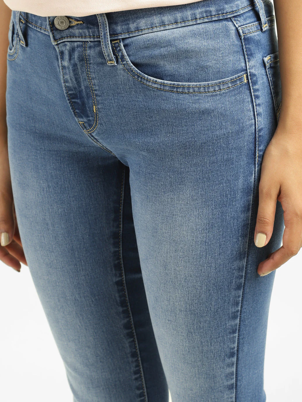 Women's 710 Blue Skinny Fit Mid Rise Jeans - Image 4