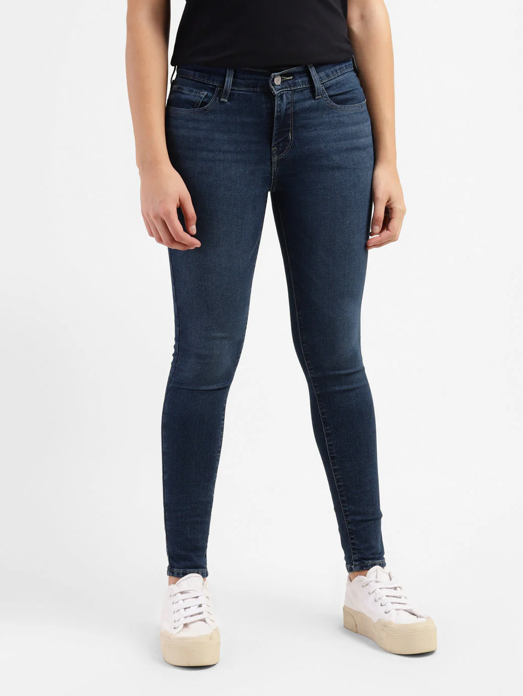 Women's 710 Blue Skinny Fit Mid Rise Jeans - Image 2