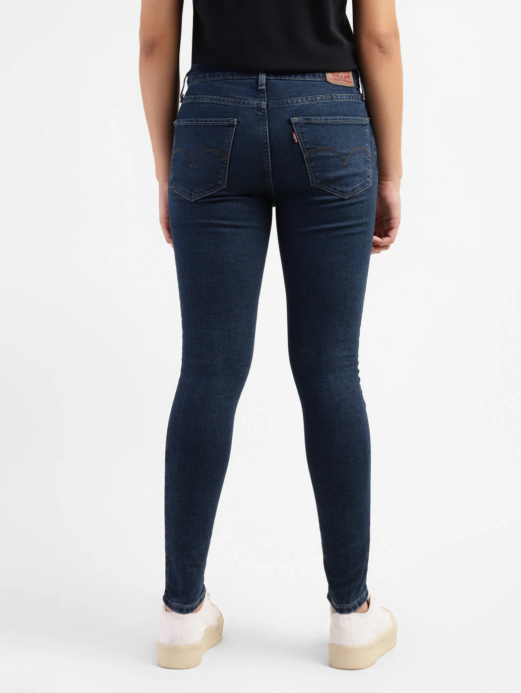 Women's 710 Blue Skinny Fit Mid Rise Jeans - Image 3