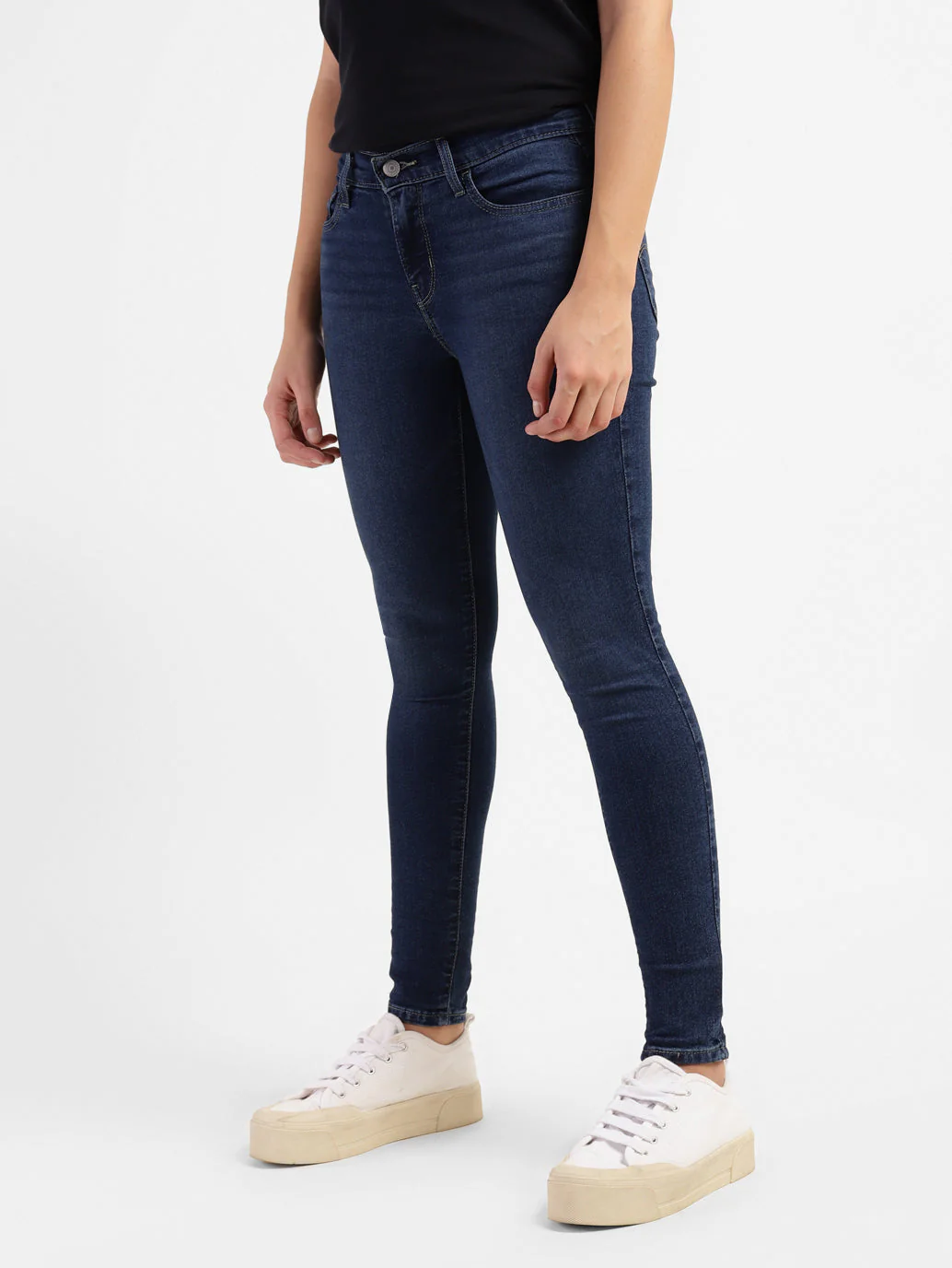 Women's 710 Blue Skinny Fit Mid Rise Jeans - Image 4