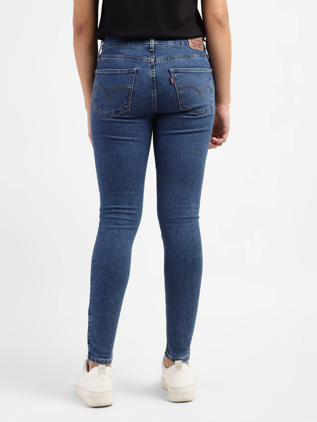 Women's 710 Blue Skinny Fit Mid Rise Jeans - Image 3