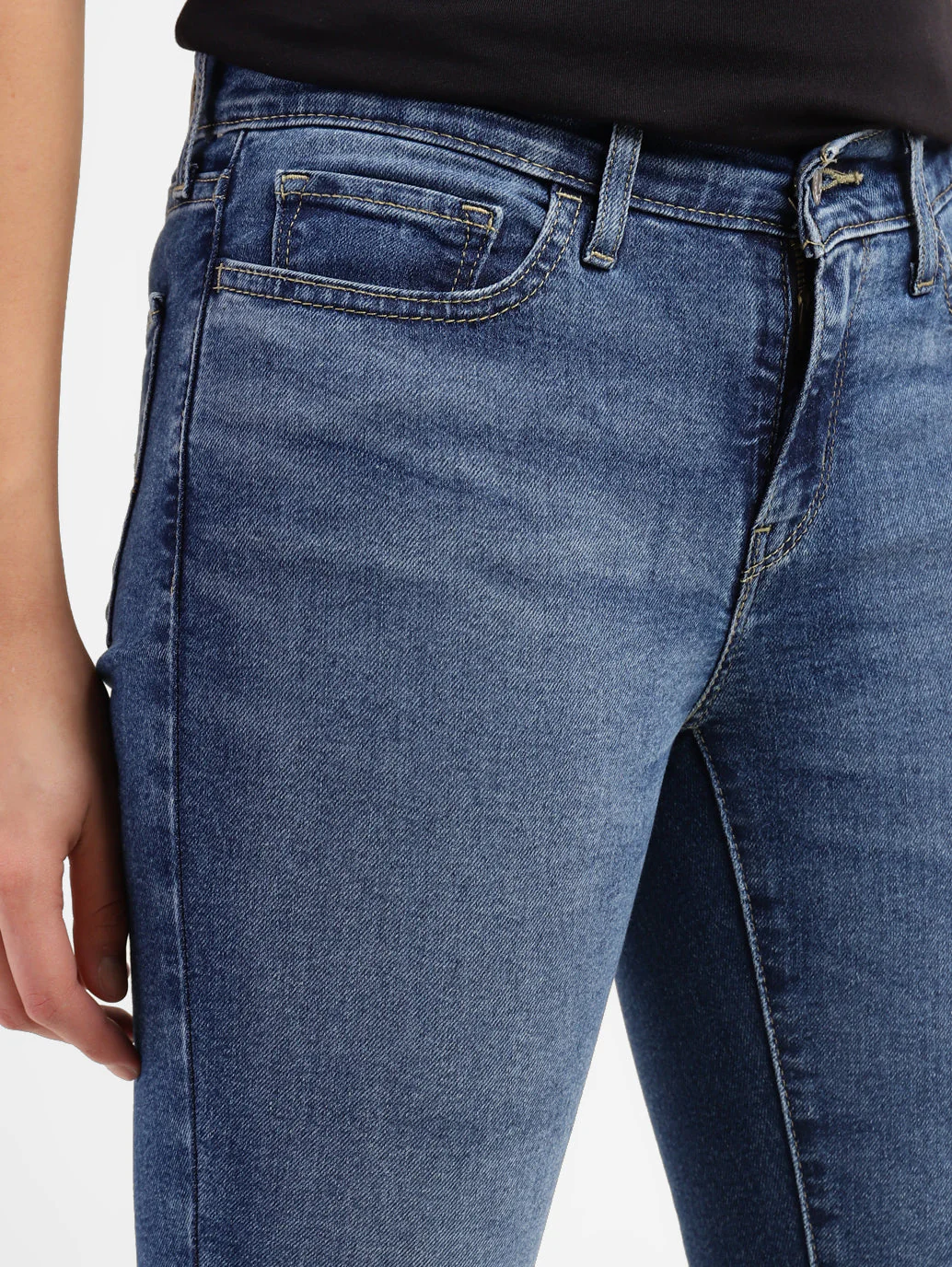 Women's 710 Blue Skinny Fit Mid Rise Jeans - Image 6