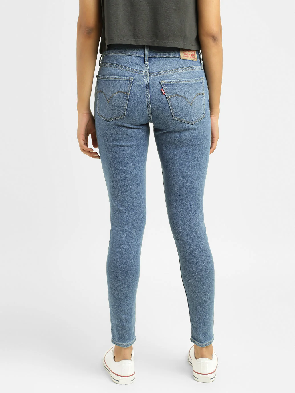 Women's 710 Blue Skinny Fit Mid Rise Jeans - Image 2