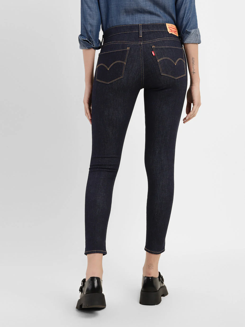 Women's 710 Blue Skinny Fit Mid Rise Jeans - Image 3