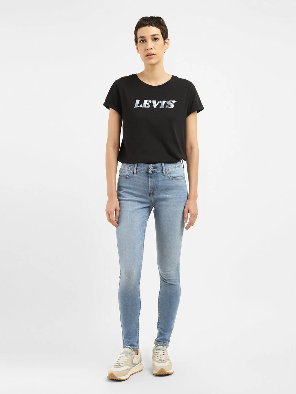 Women's 710 Blue Skinny Fit Mid Rise Jeans