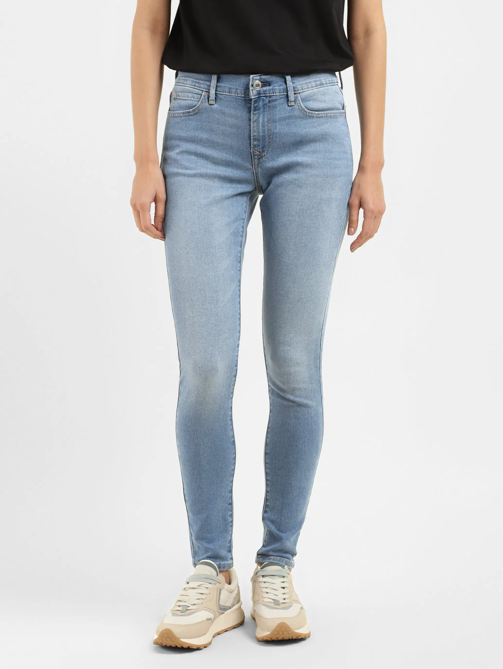 Women's 710 Blue Skinny Fit Mid Rise Jeans - Image 2