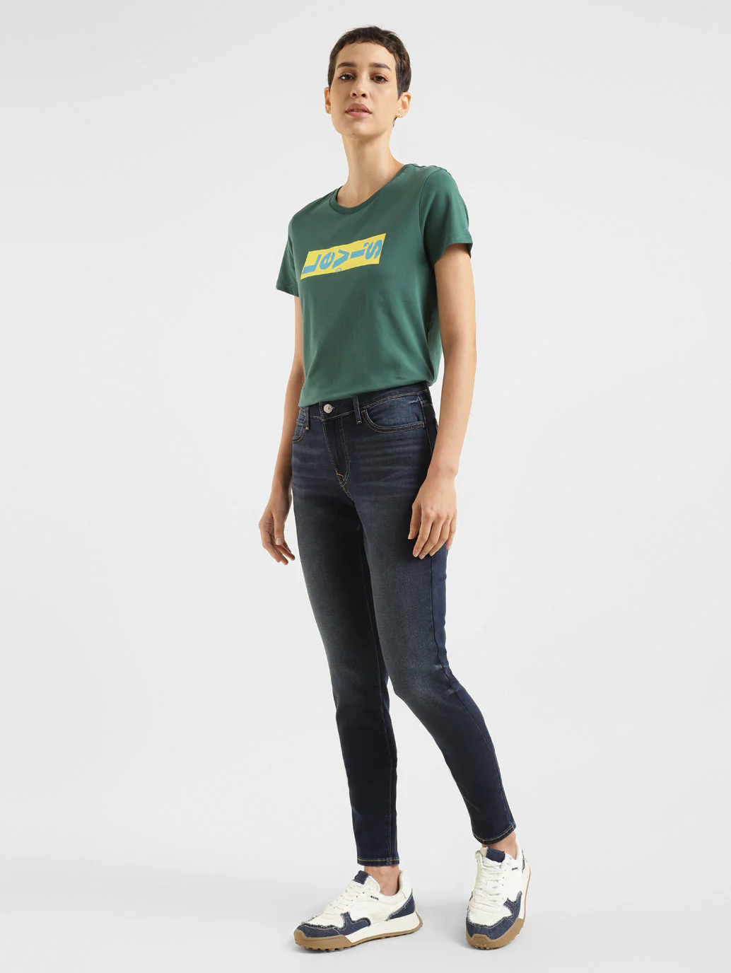 Women's 710 Blue Skinny Fit Mid Rise Jeans - Image 2
