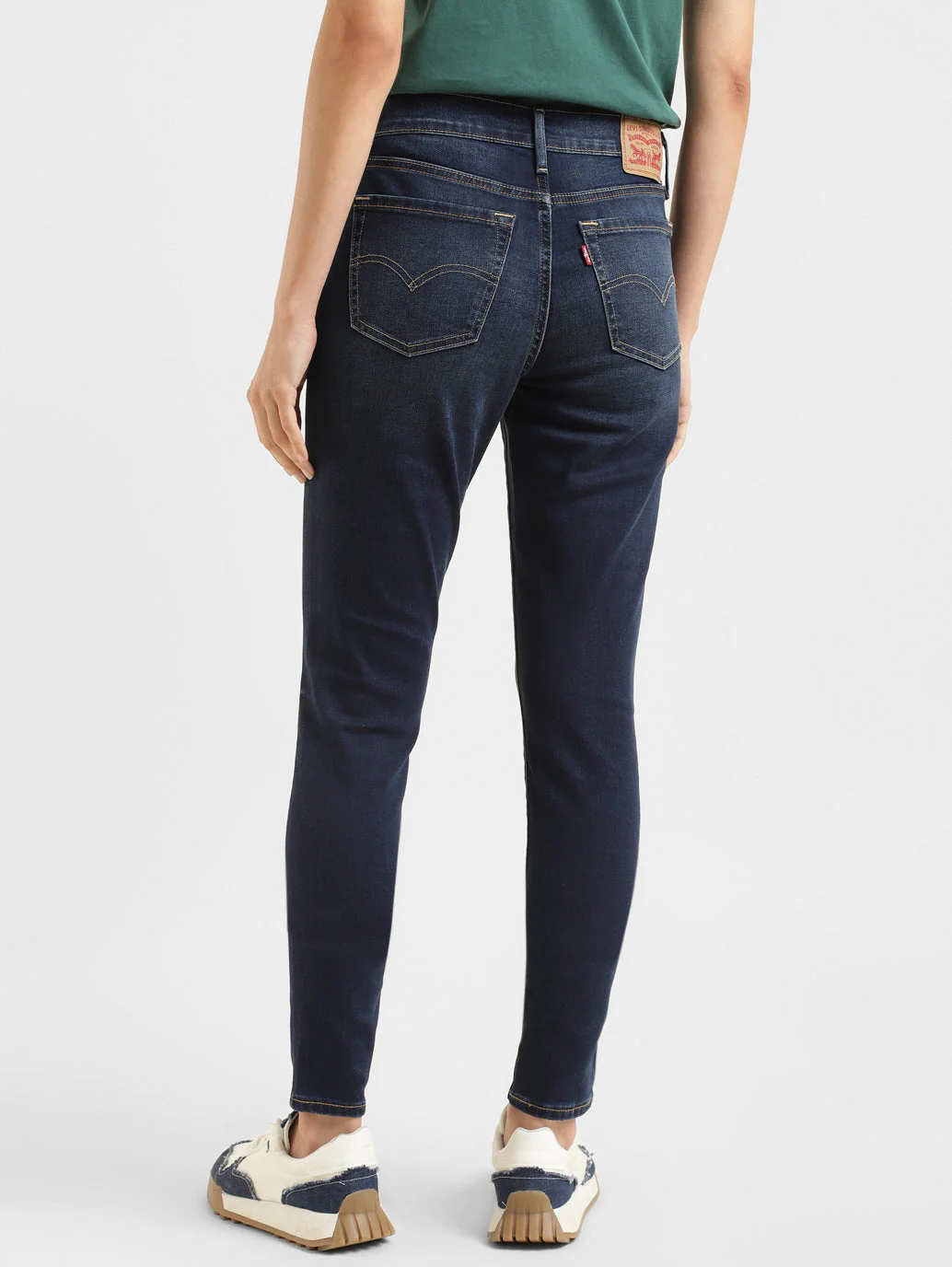 Women's 710 Blue Skinny Fit Mid Rise Jeans - Image 3