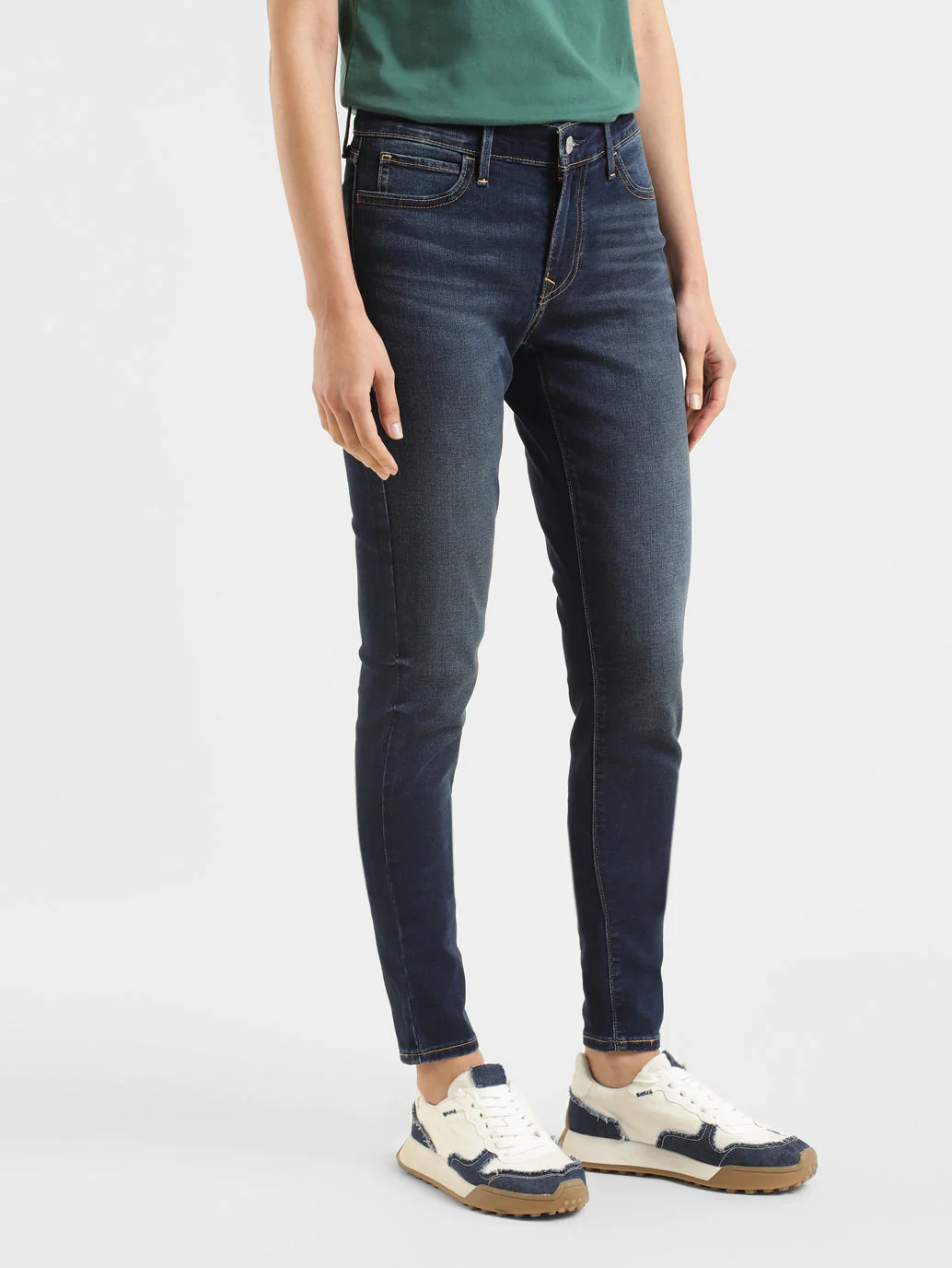 Women's 710 Blue Skinny Fit Mid Rise Jeans - Image 4