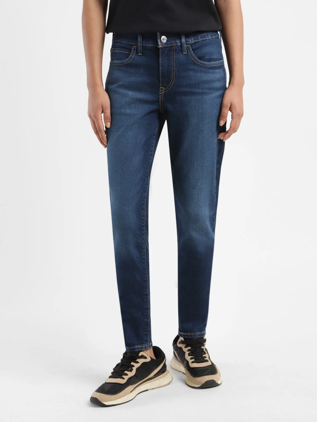 Women's 710 Navy Blue Skinny Fit Mid Rise Jeans - Image 2