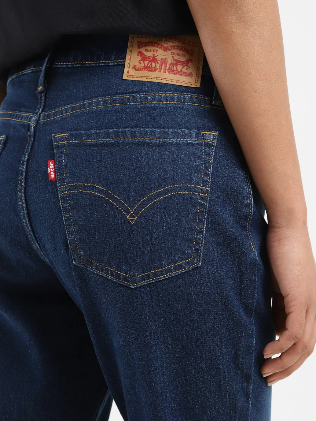 Women's 710 Navy Blue Skinny Fit Mid Rise Jeans - Image 5