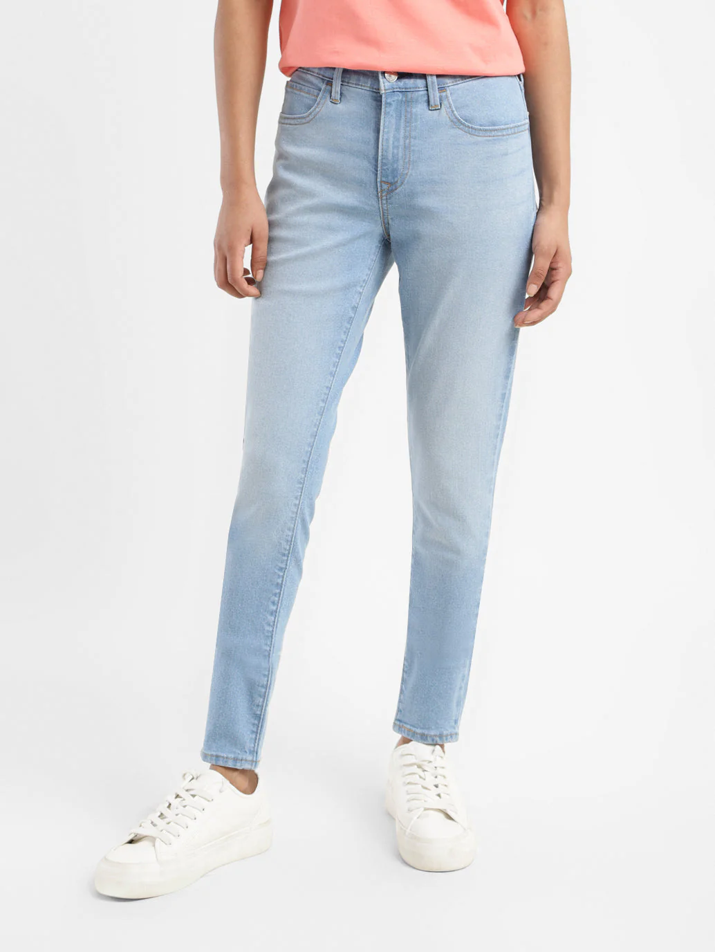 Women's 710 Blue Skinny Fit Mid Rise Jeans - Image 2