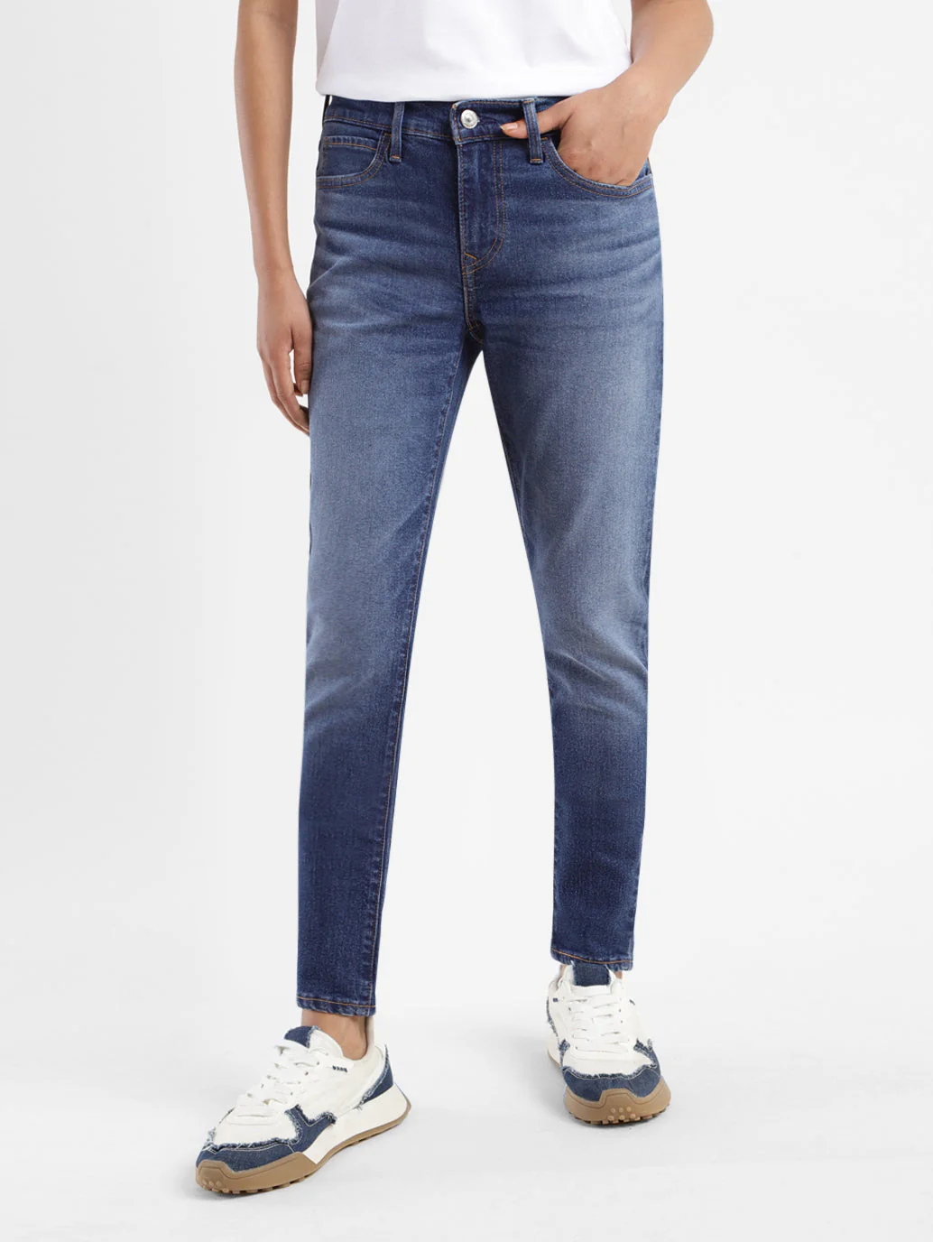Women's 710 Blue Skinny Fit Mid Rise Jeans - Image 2