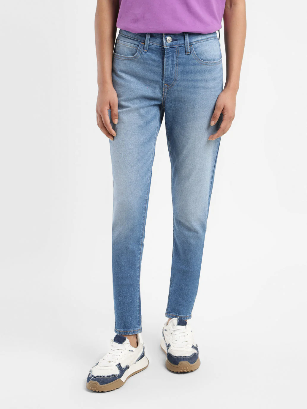 Women's 710 Blue Skinny Fit Mid Rise Jeans - Image 2