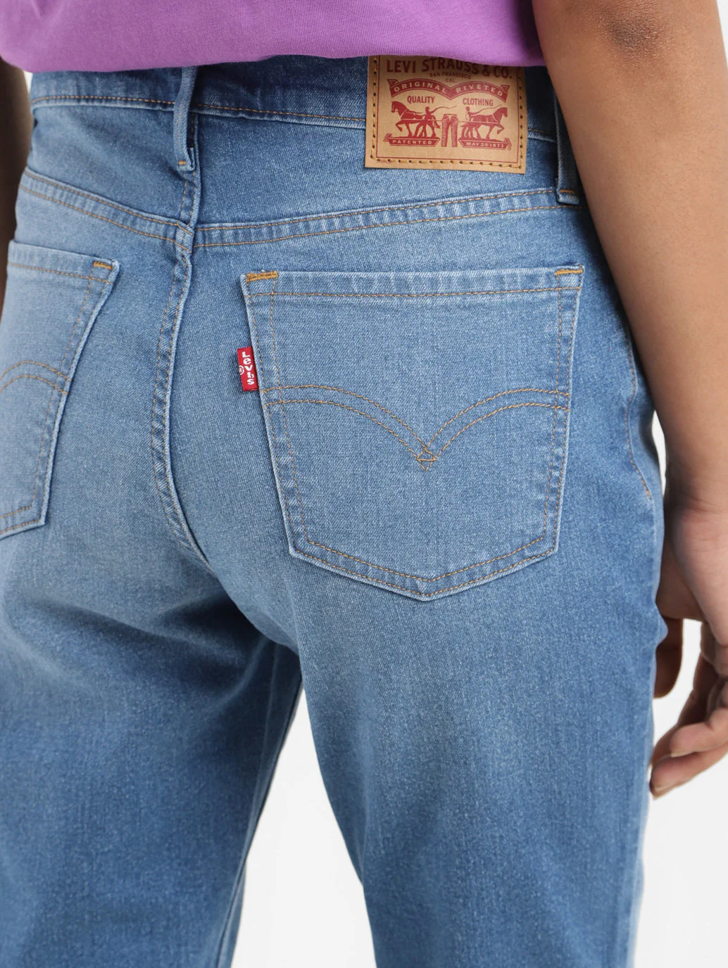 Women's 710 Blue Skinny Fit Mid Rise Jeans - Image 5