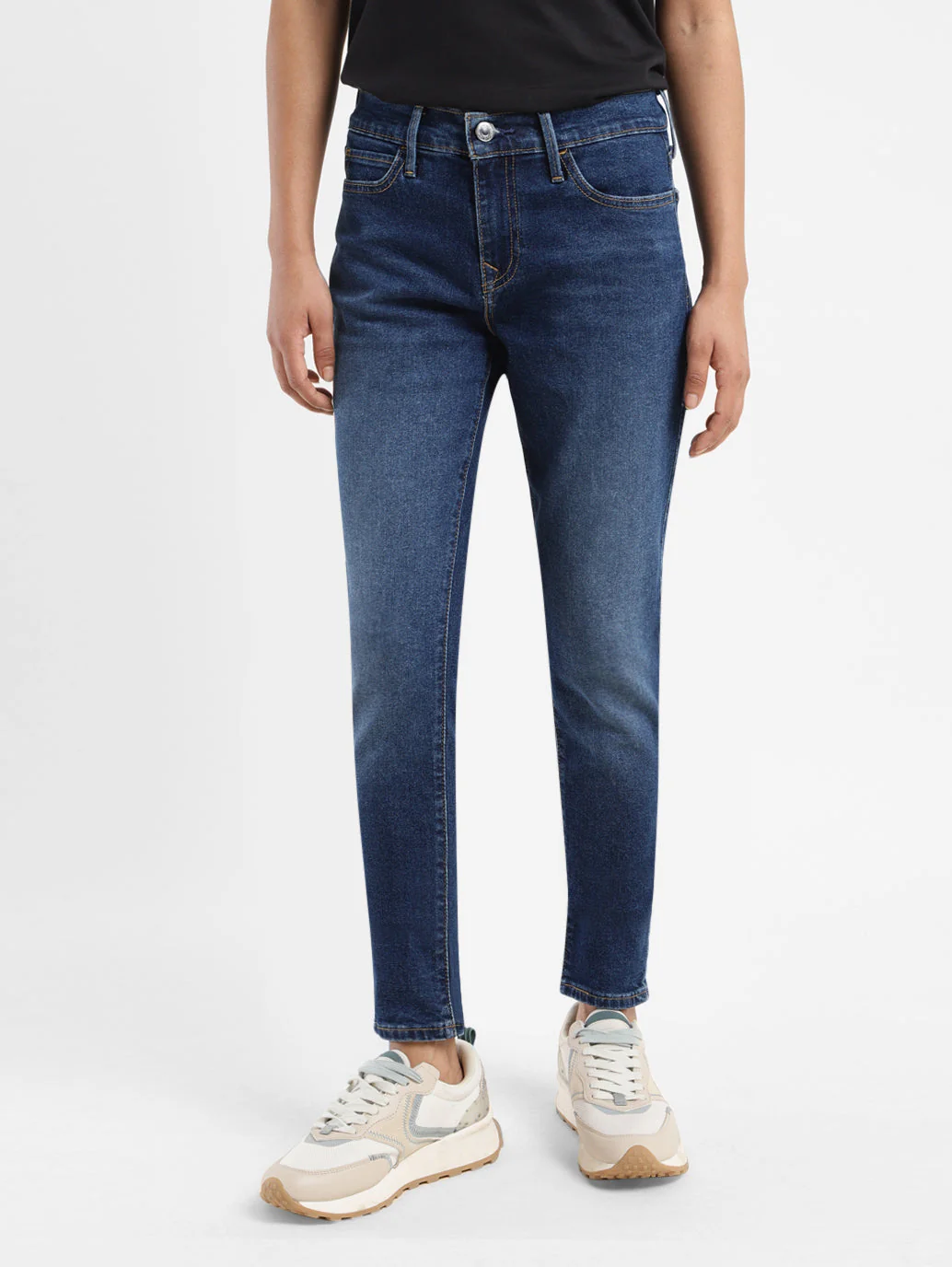 Women's 710 Blue Skinny Fit Mid Rise Jeans - Image 2