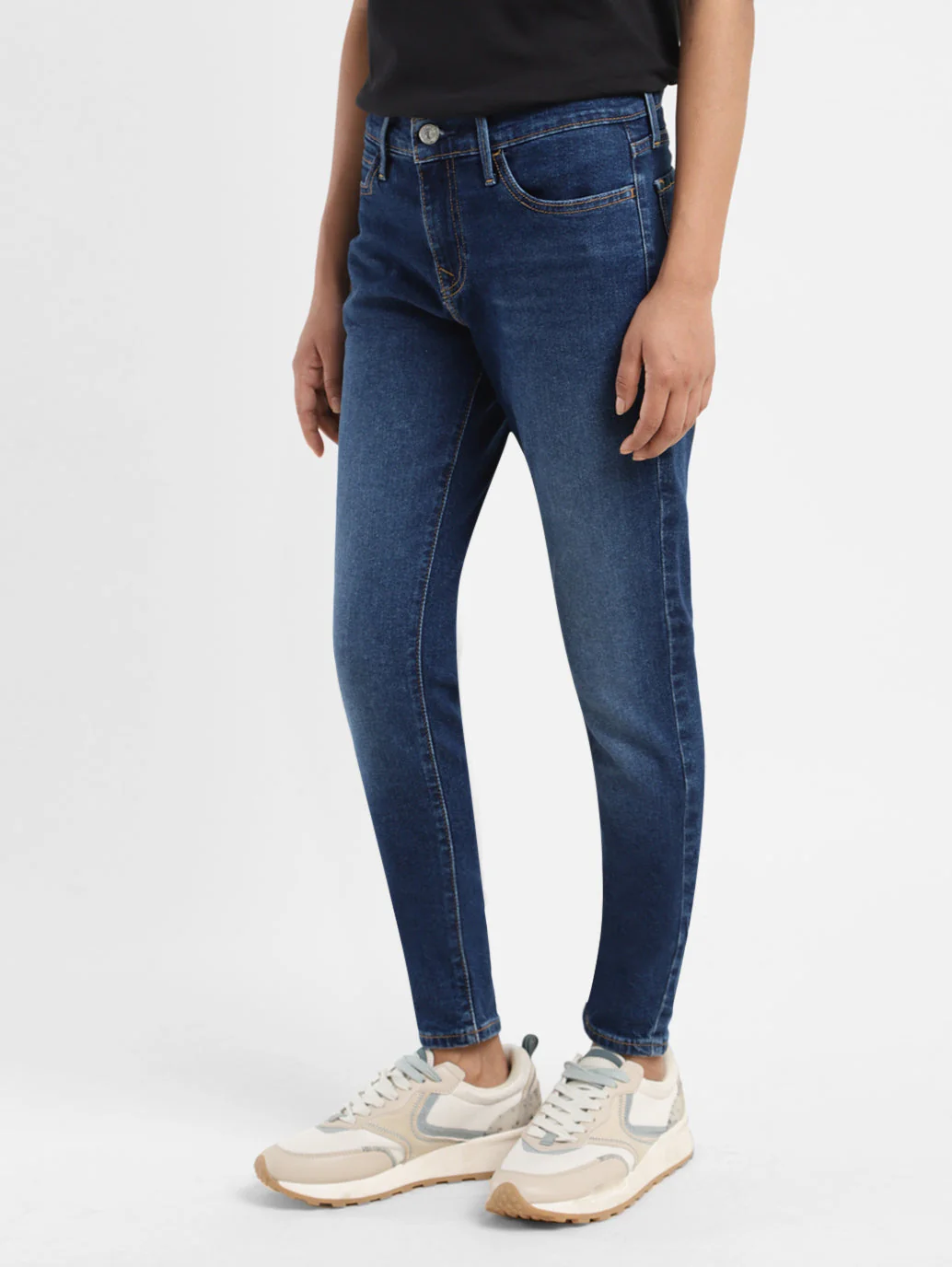 Women's 710 Blue Skinny Fit Mid Rise Jeans - Image 4