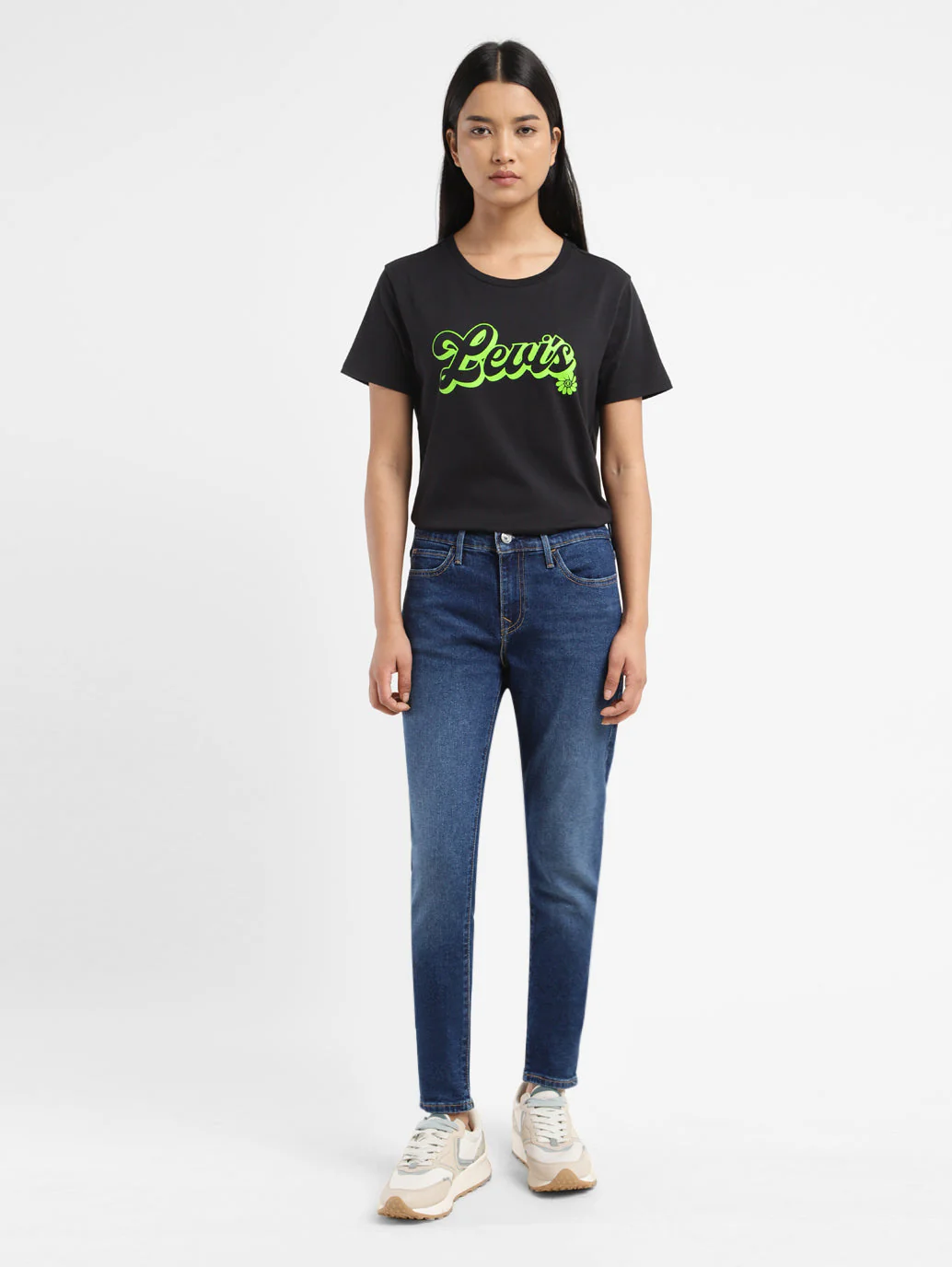 Women's 710 Blue Skinny Fit Mid Rise Jeans - Image 7