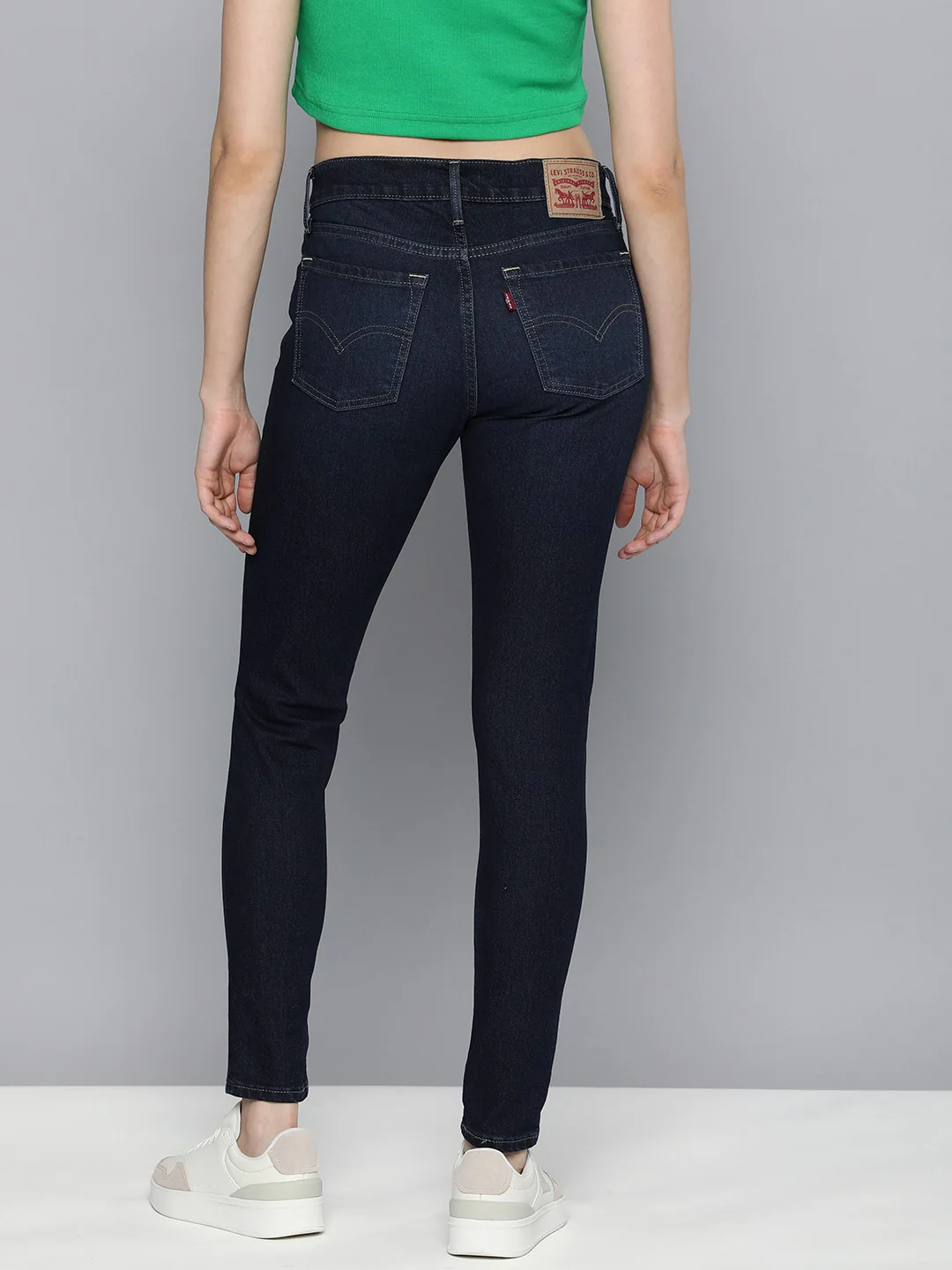 Women's 710 Blue Skinny Fit Mid Rise Jeans - Image 3