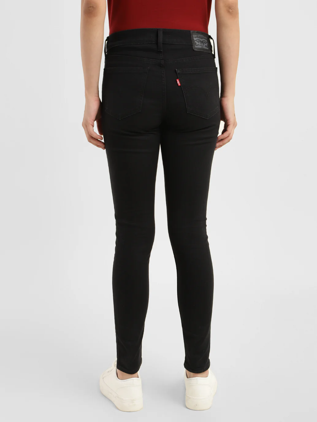 Women's 710 Black Skinny Fit Mid Rise Jeans - Image 3
