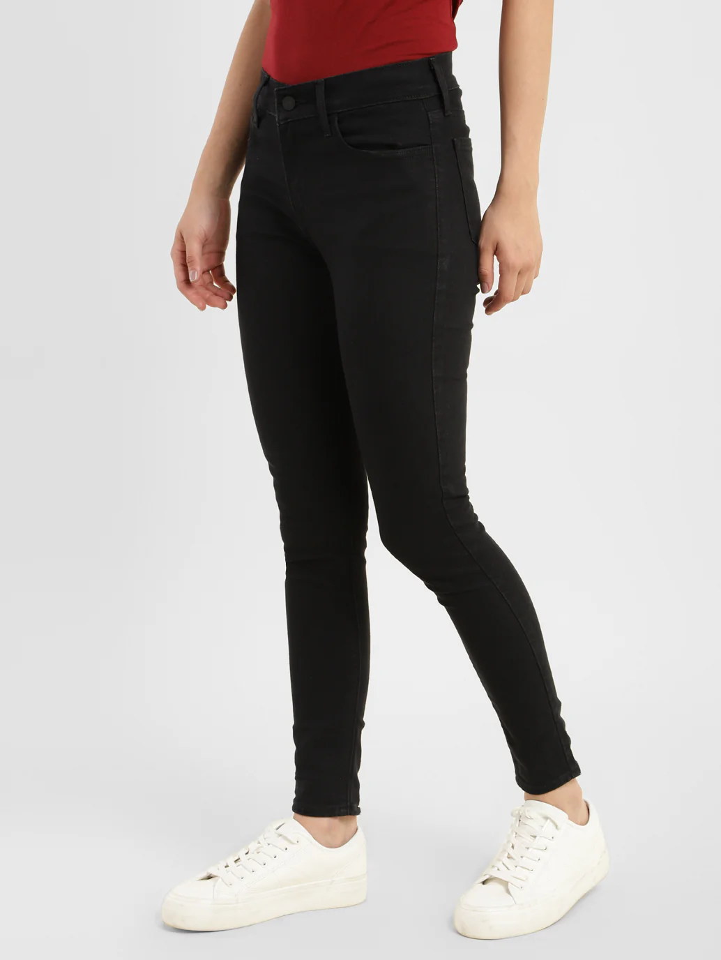 Women's 710 Black Skinny Fit Mid Rise Jeans - Image 4