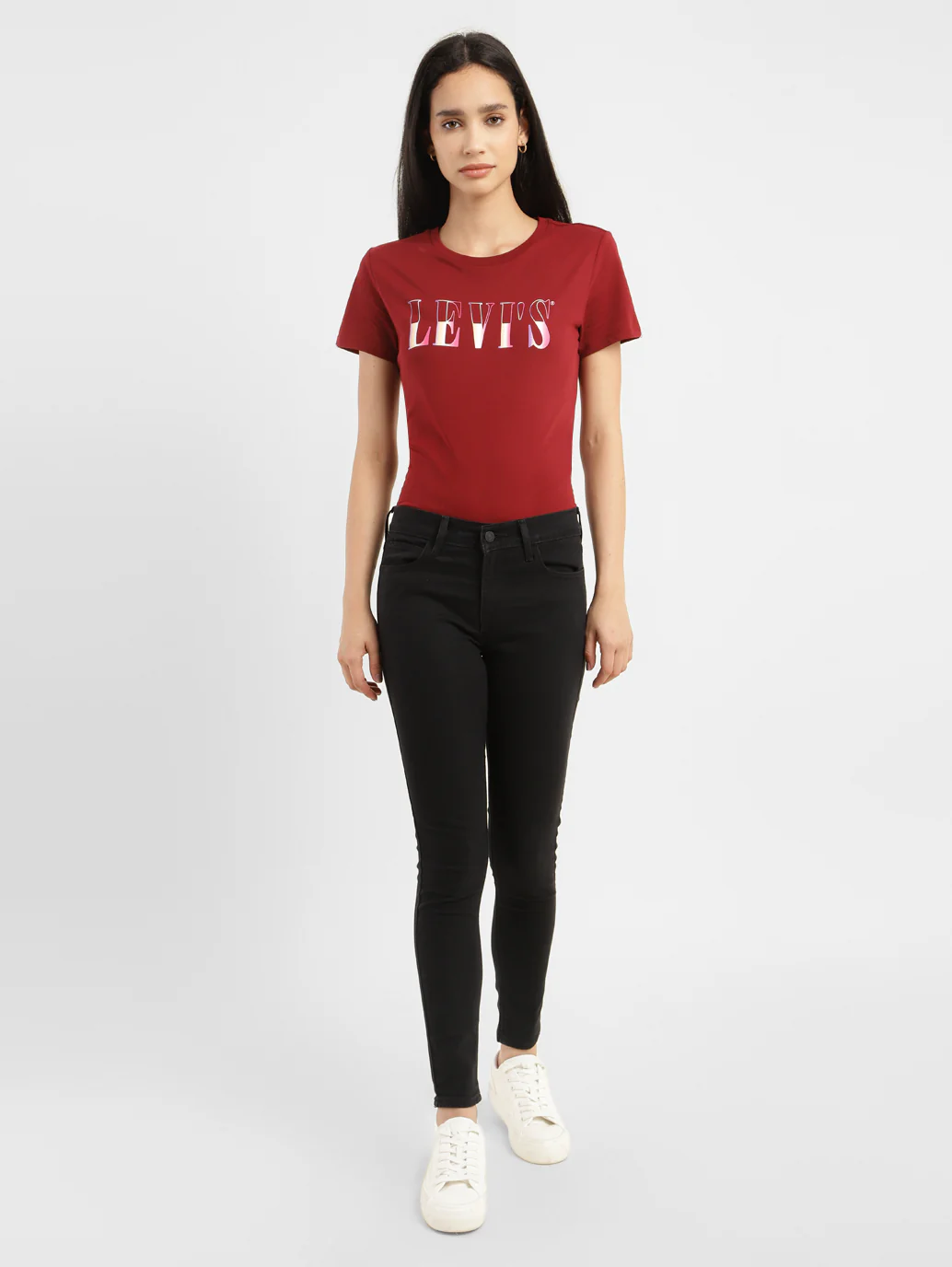 Women's 710 Black Skinny Fit Mid Rise Jeans - Image 5