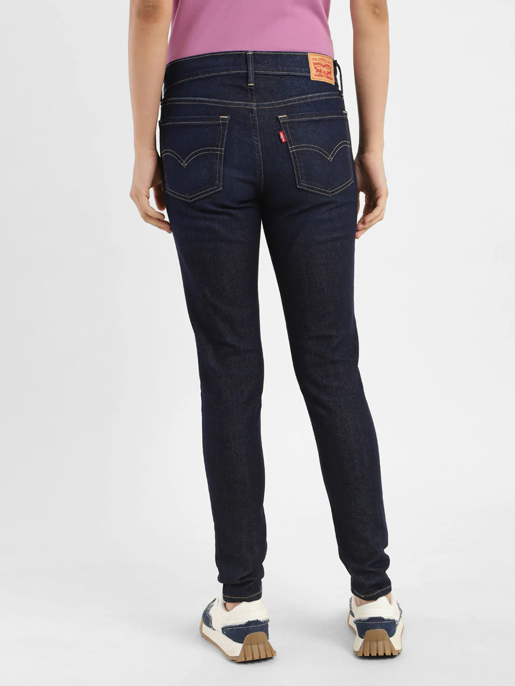 Women's 710 Blue Skinny Fit Mid Rise Jeans - Image 3