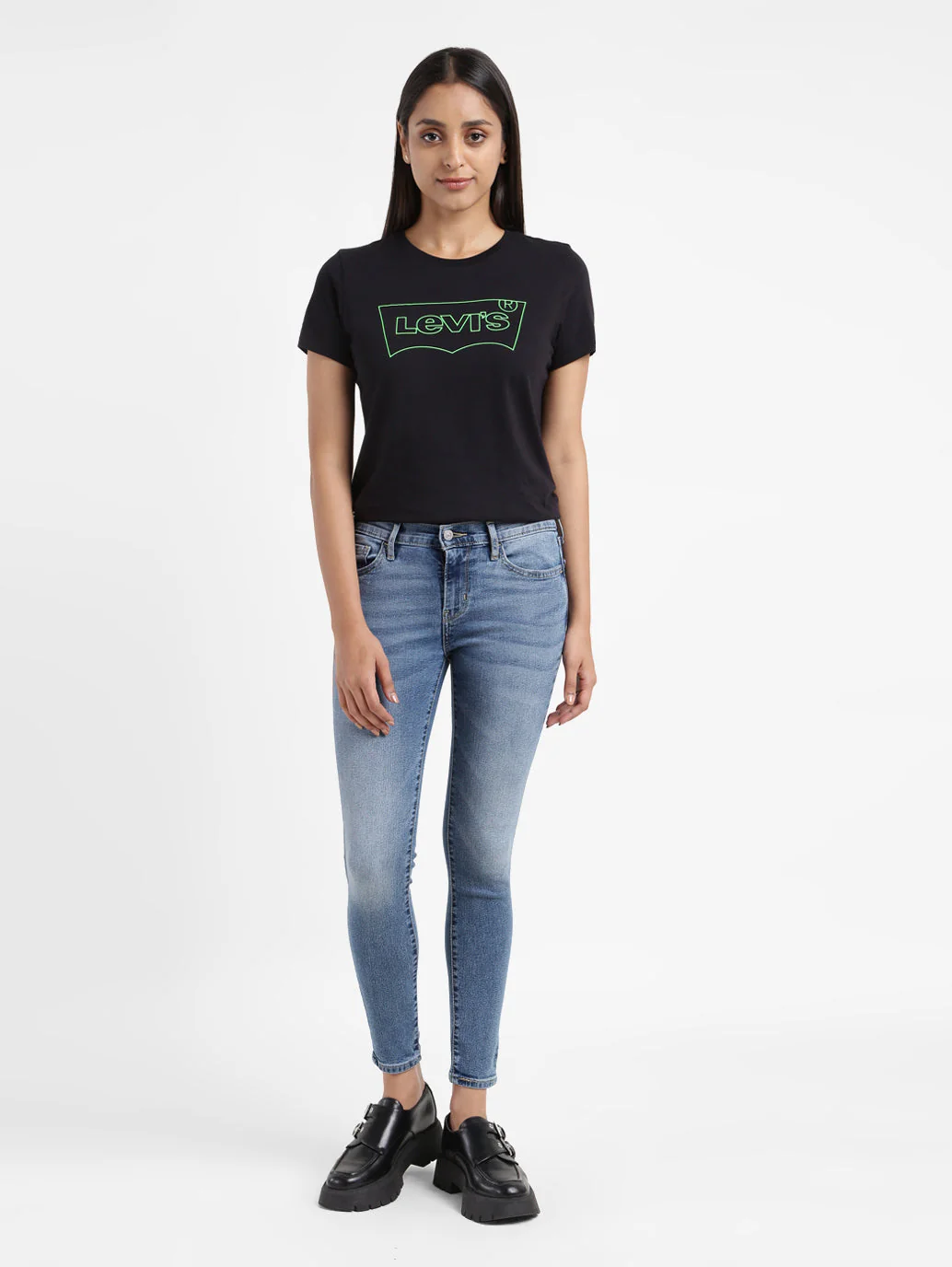 Women's 710 Blue Skinny Fit Mid Rise Jeans