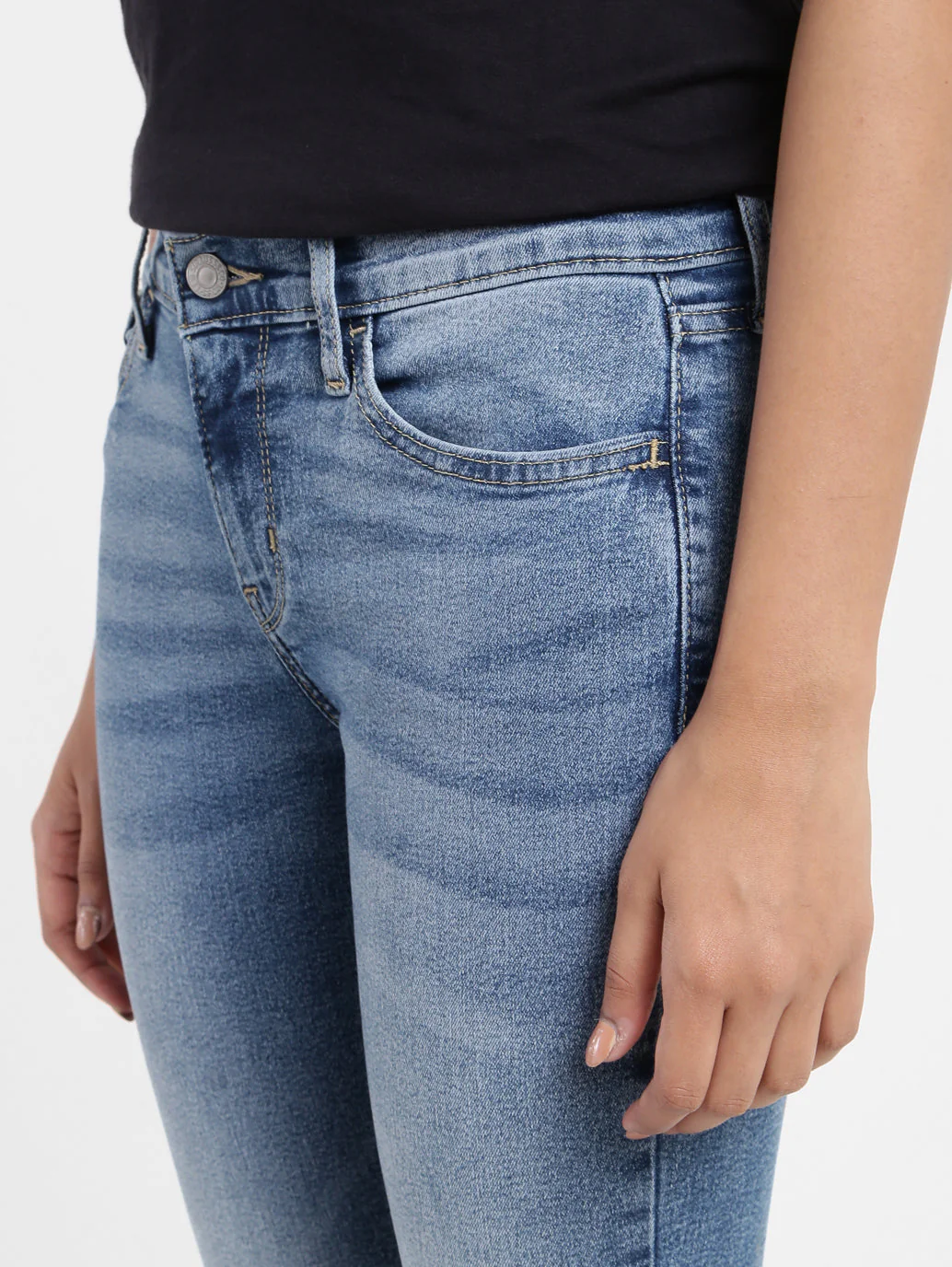 Women's 710 Blue Skinny Fit Mid Rise Jeans - Image 6