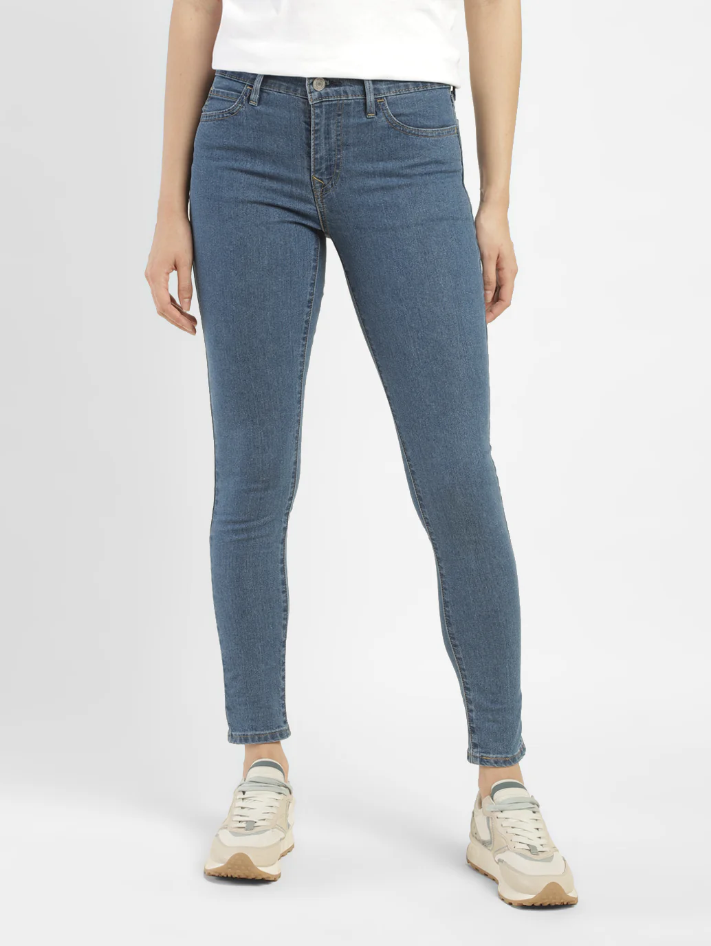 Women's 710 Blue Skinny Fit Mid Rise Jeans