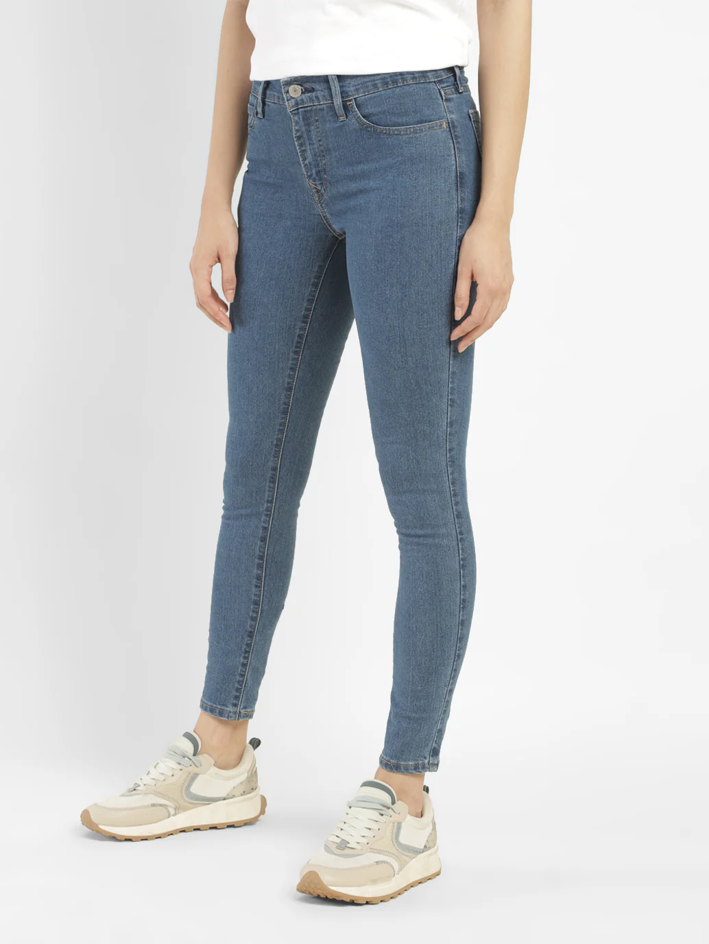 Women's 710 Blue Skinny Fit Mid Rise Jeans - Image 4