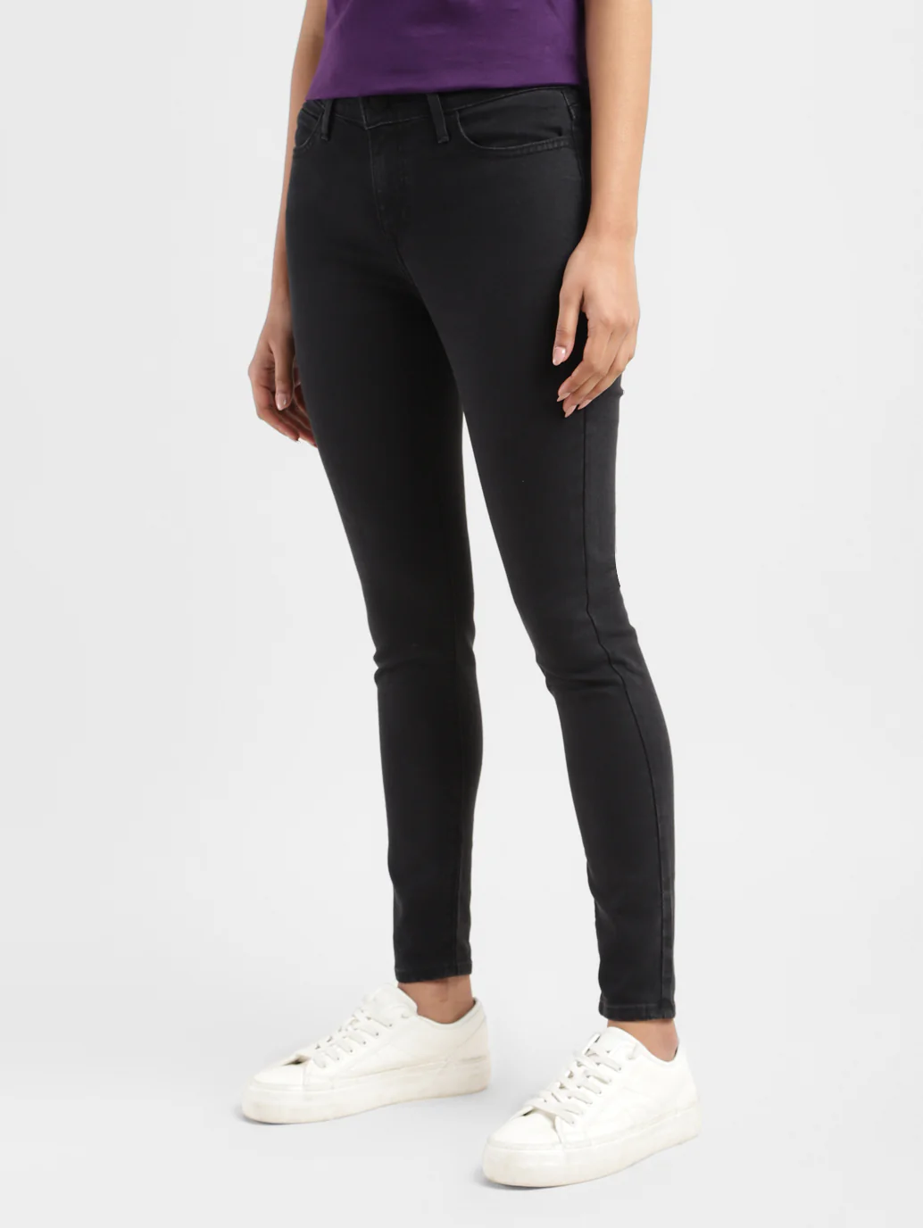 Women's 710 Blue Skinny Fit Mid Rise Jeans - Image 4