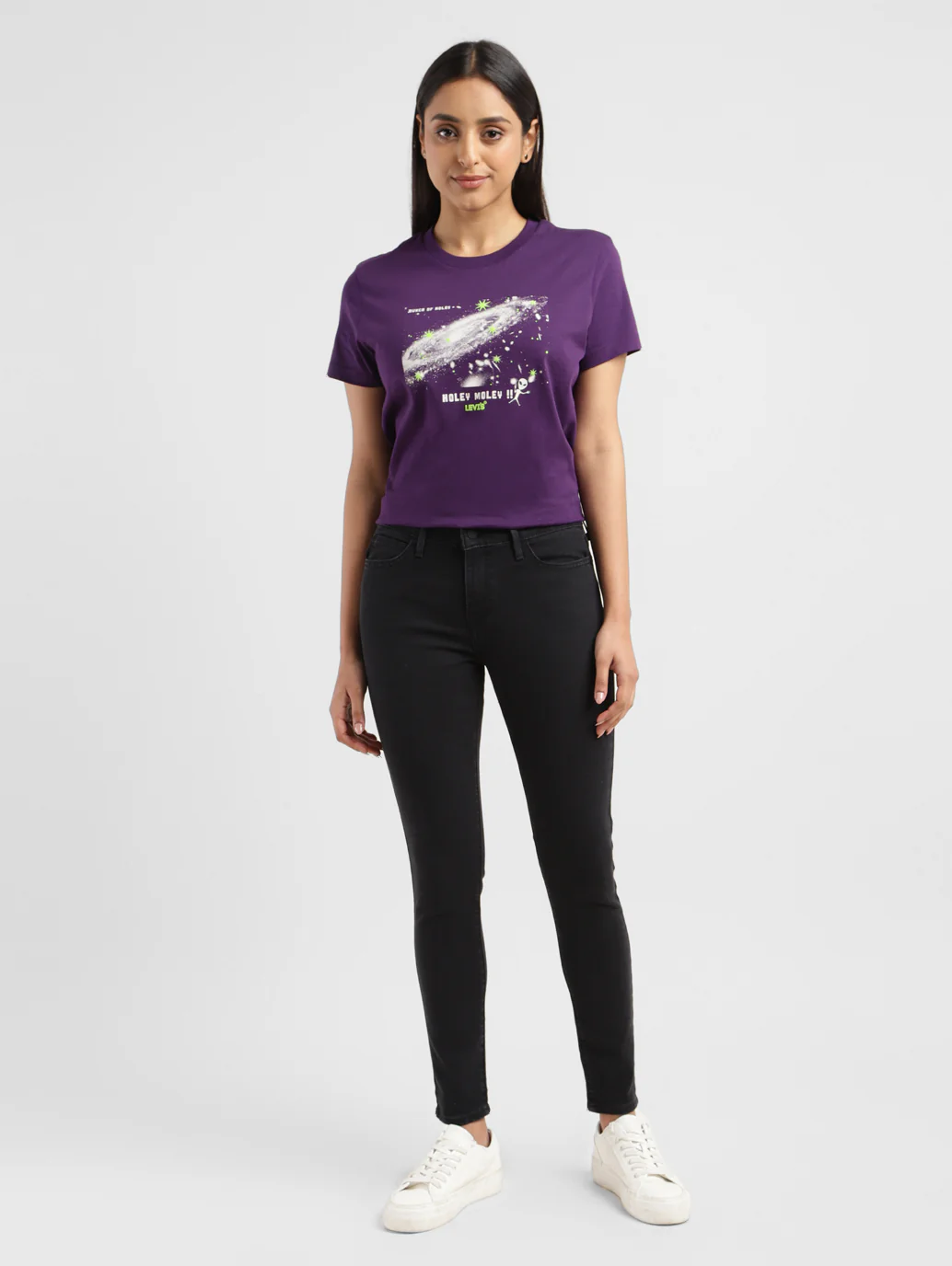 Women's 710 Blue Skinny Fit Mid Rise Jeans - Image 8