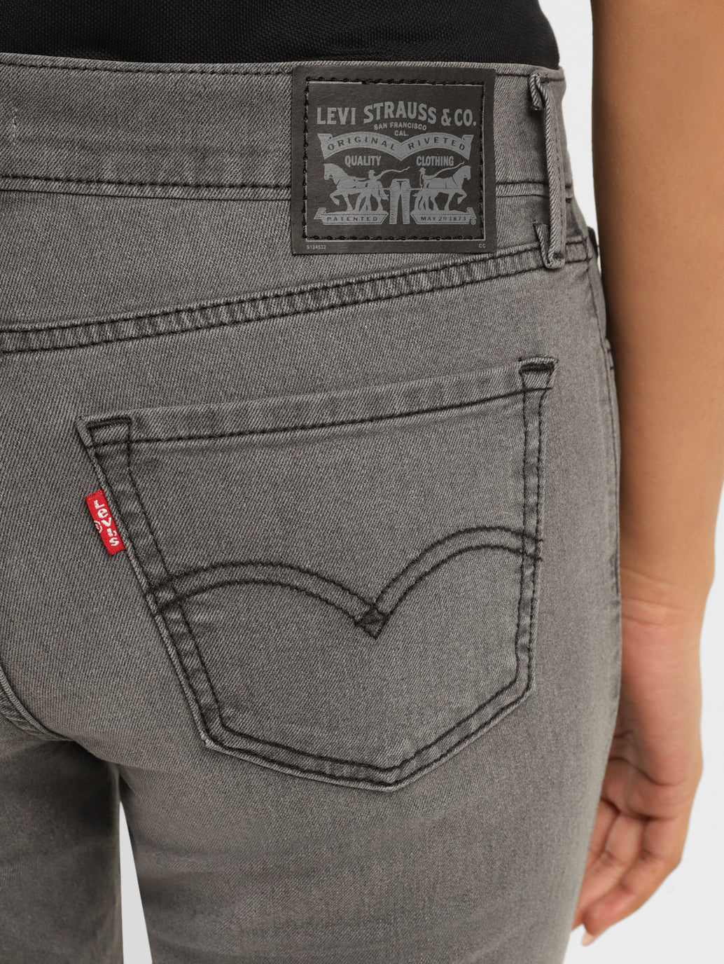 Women's 710 Dark Grey Skinny Fit Mid Rise Jeans - Image 6