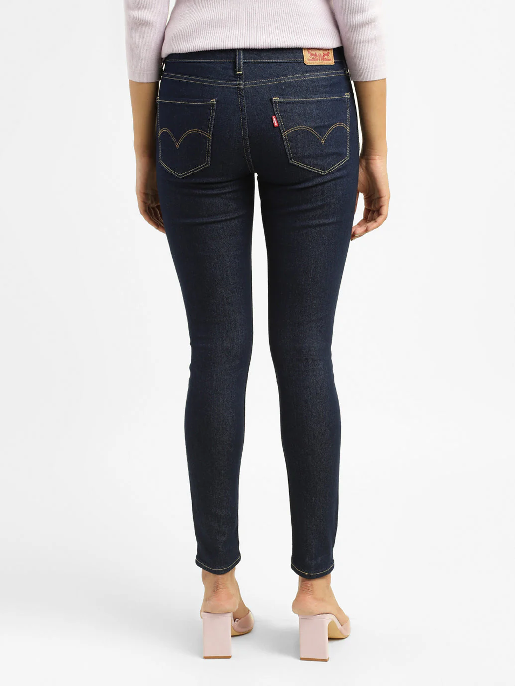 Women's 710 Blue Skinny Fit Mid Rise Jeans - Image 3