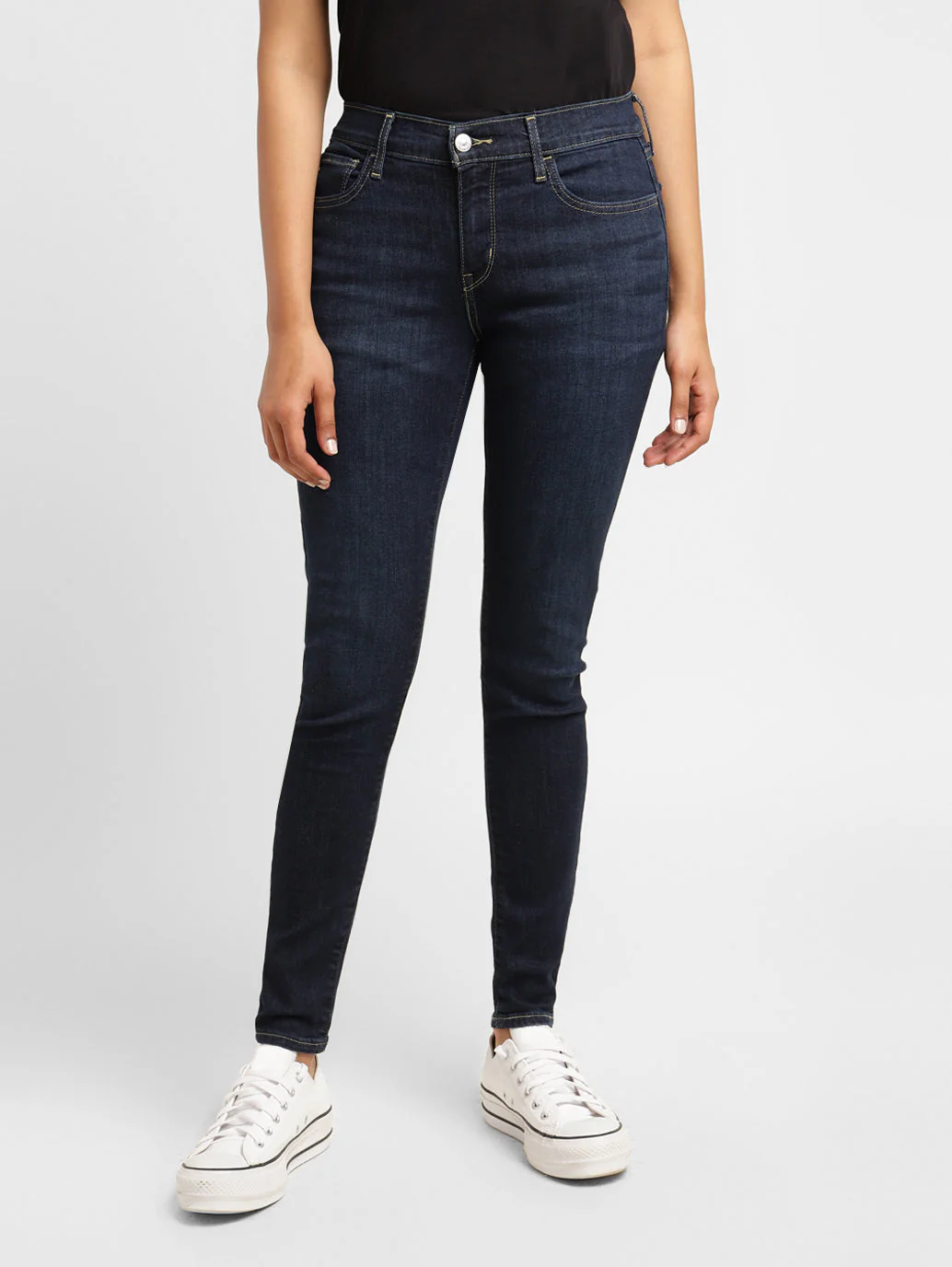 Women's 710 Blue Skinny Fit Mid Rise Jeans - Image 2