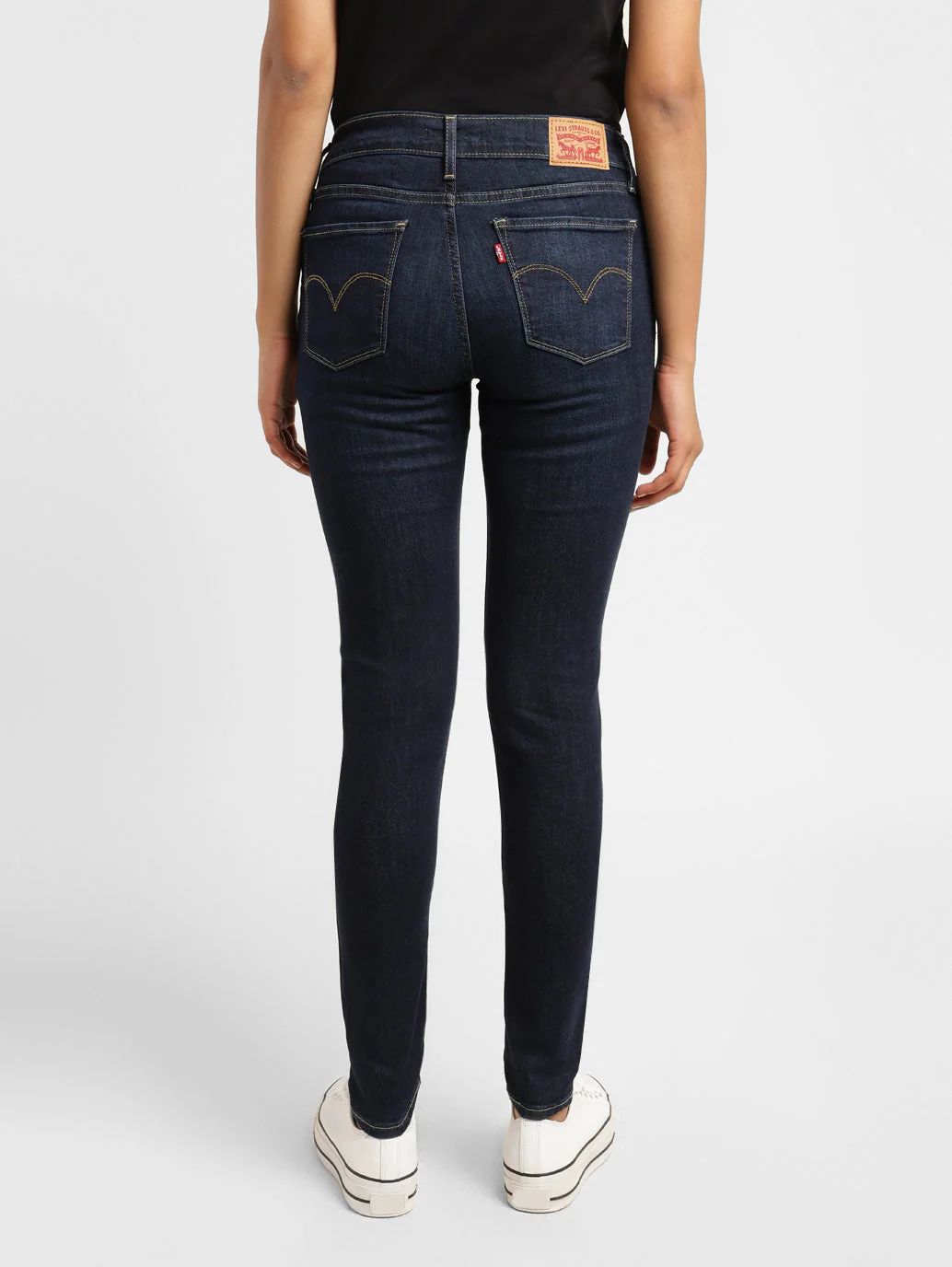 Women's 710 Blue Skinny Fit Mid Rise Jeans - Image 3